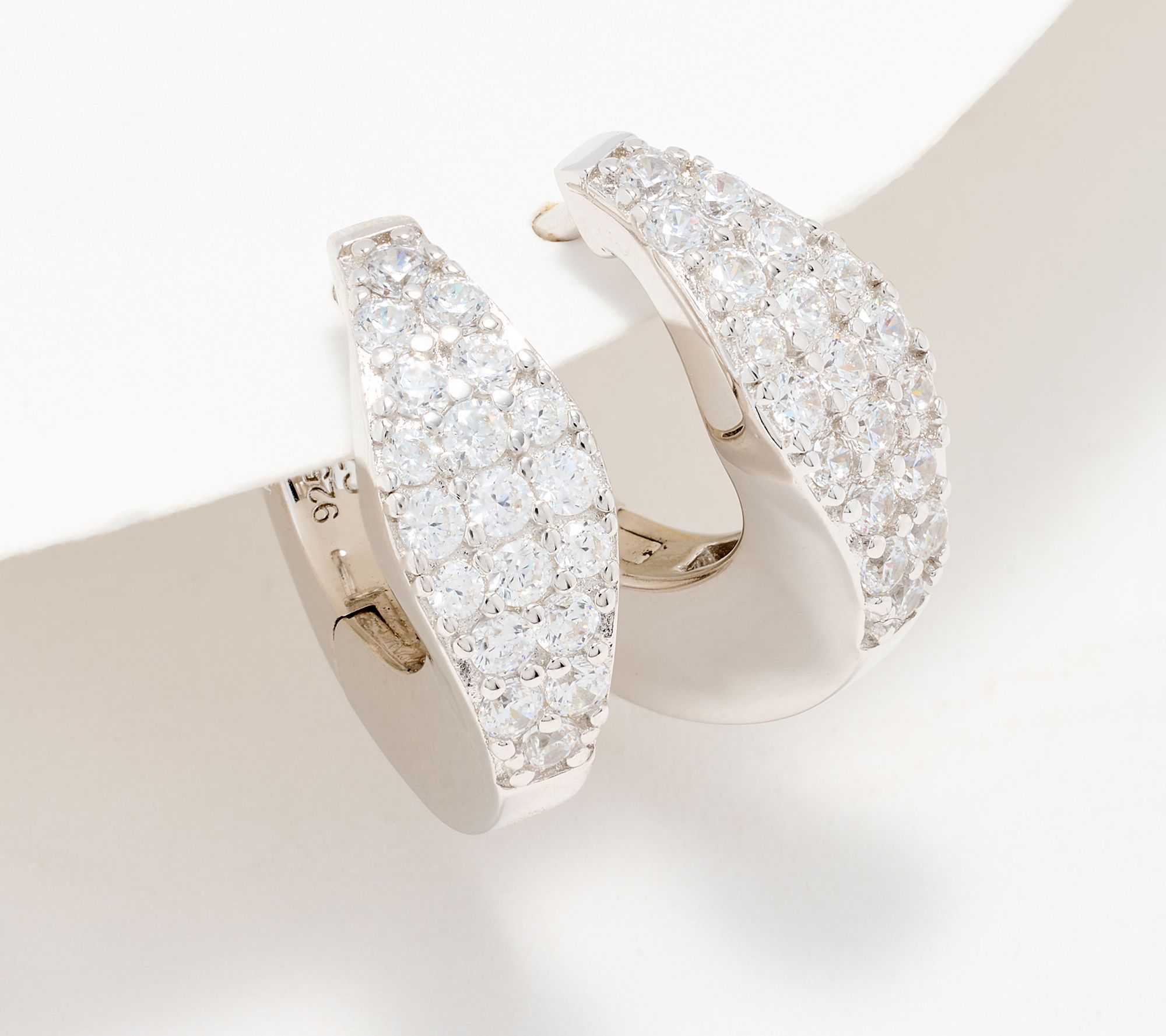  Diamonique x Kathy Levine Whisper Pave Earrings, Sterling Silver