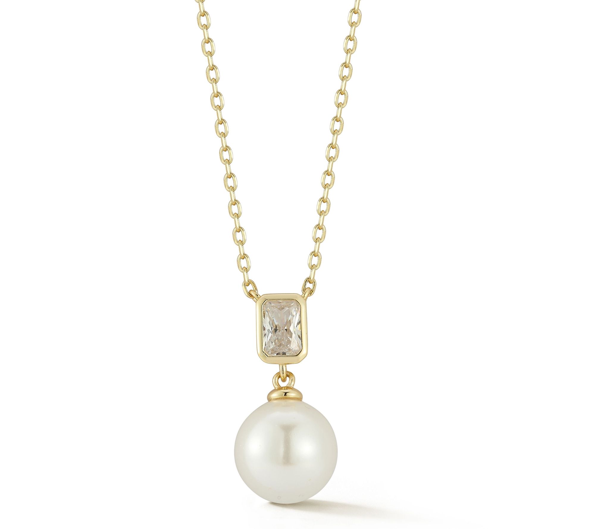 Rachel Zoe Cultured Pearl CZ Necklace, Sterling