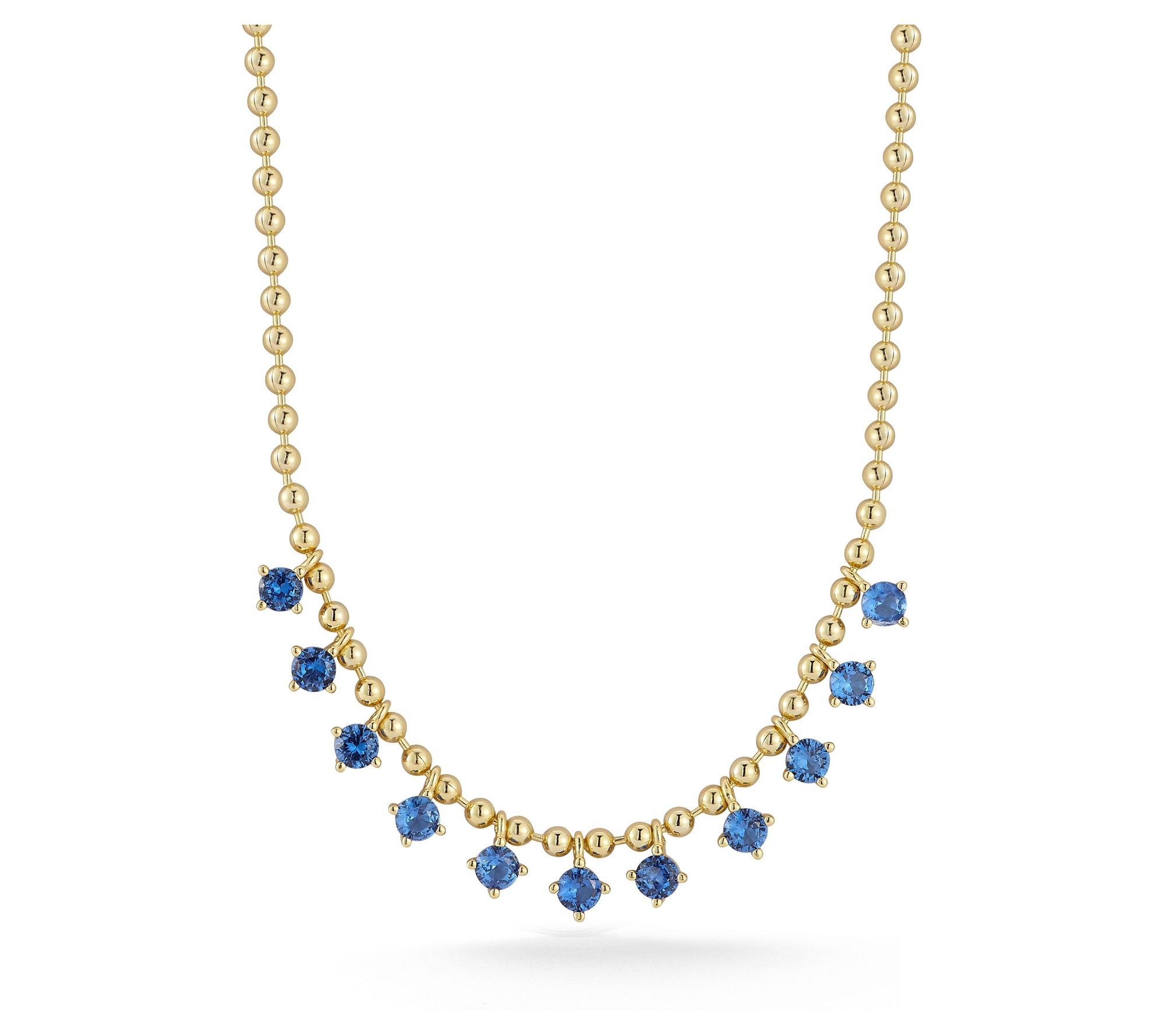 Rachel Zoe Bead Chain Charm Necklace, SterlingSilver