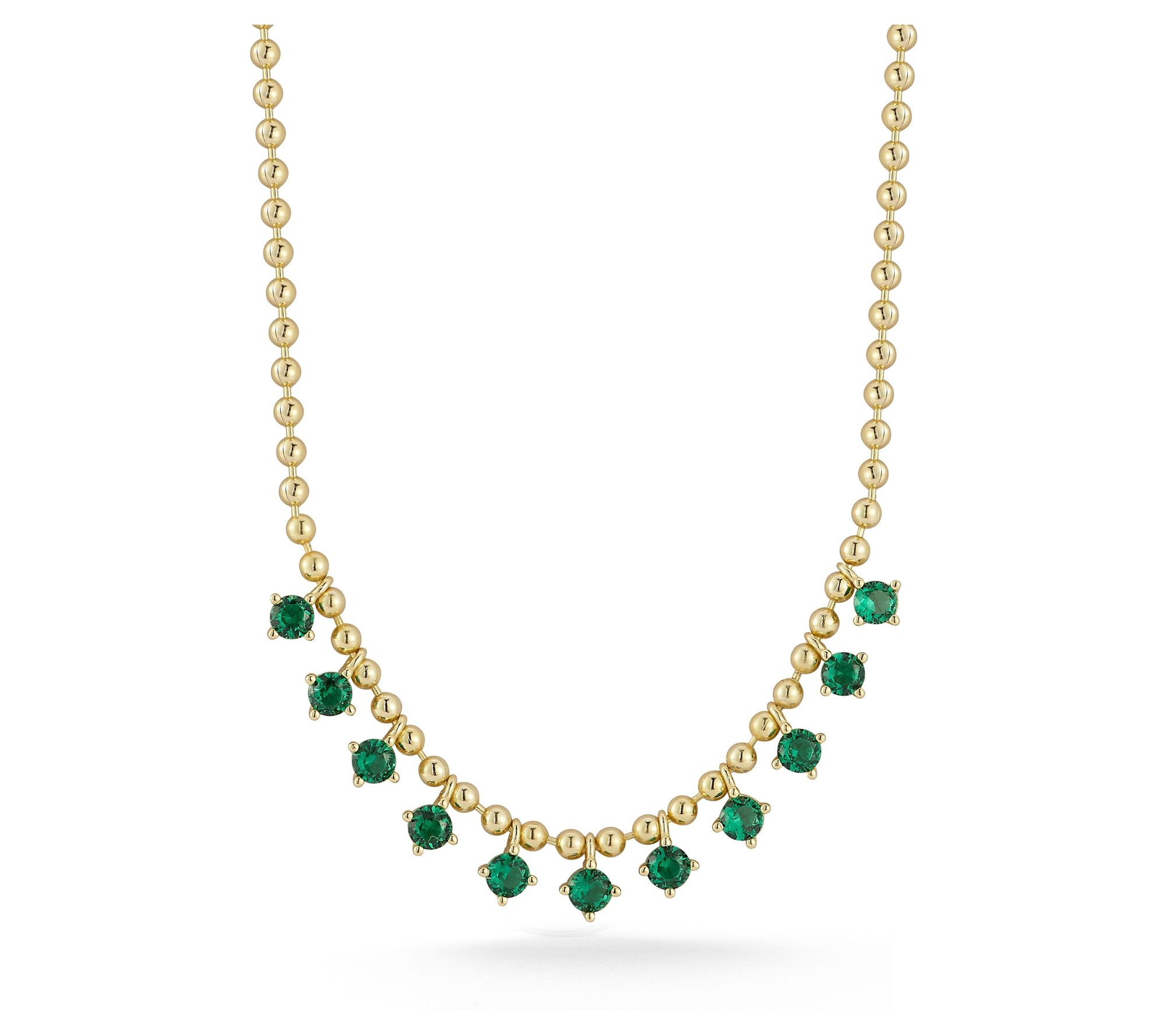 Rachel Zoe Bead Chain Charm Necklace, SterlingSilver