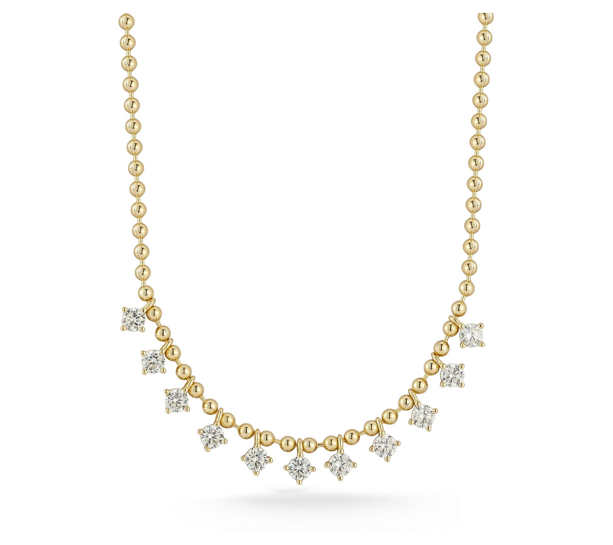 Rachel Zoe Bead Chain Charm Necklace, SterlingSilver