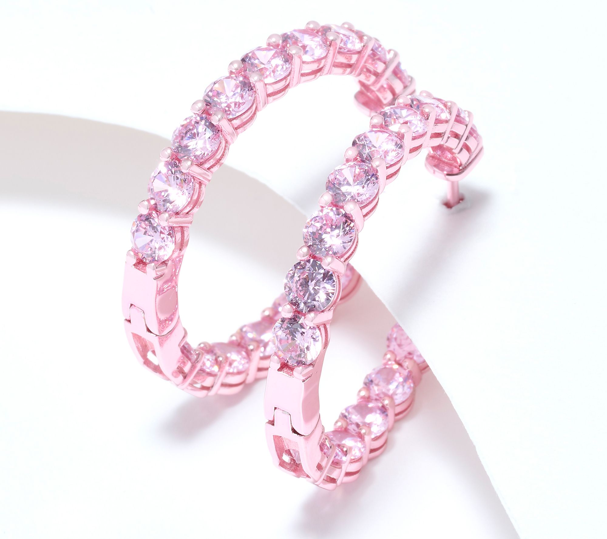 Diamonique x Jennifer Miller Colored Hoop Earrings, Sterling Silver