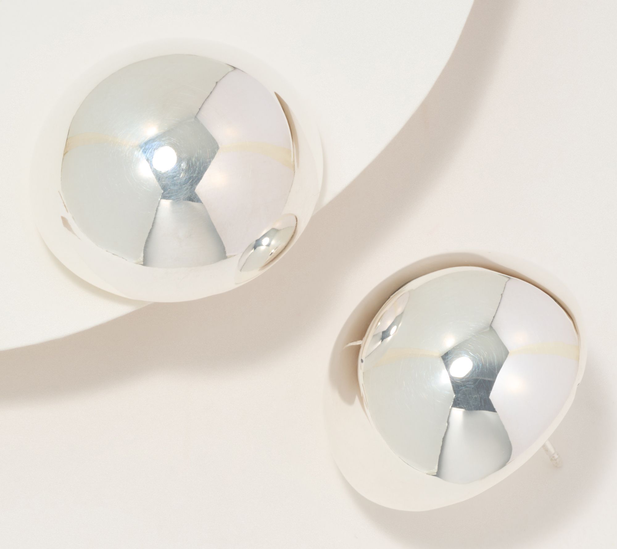 "As Is" UltraFIne 950 Silver 25mm Bold Bead Stud Earrings