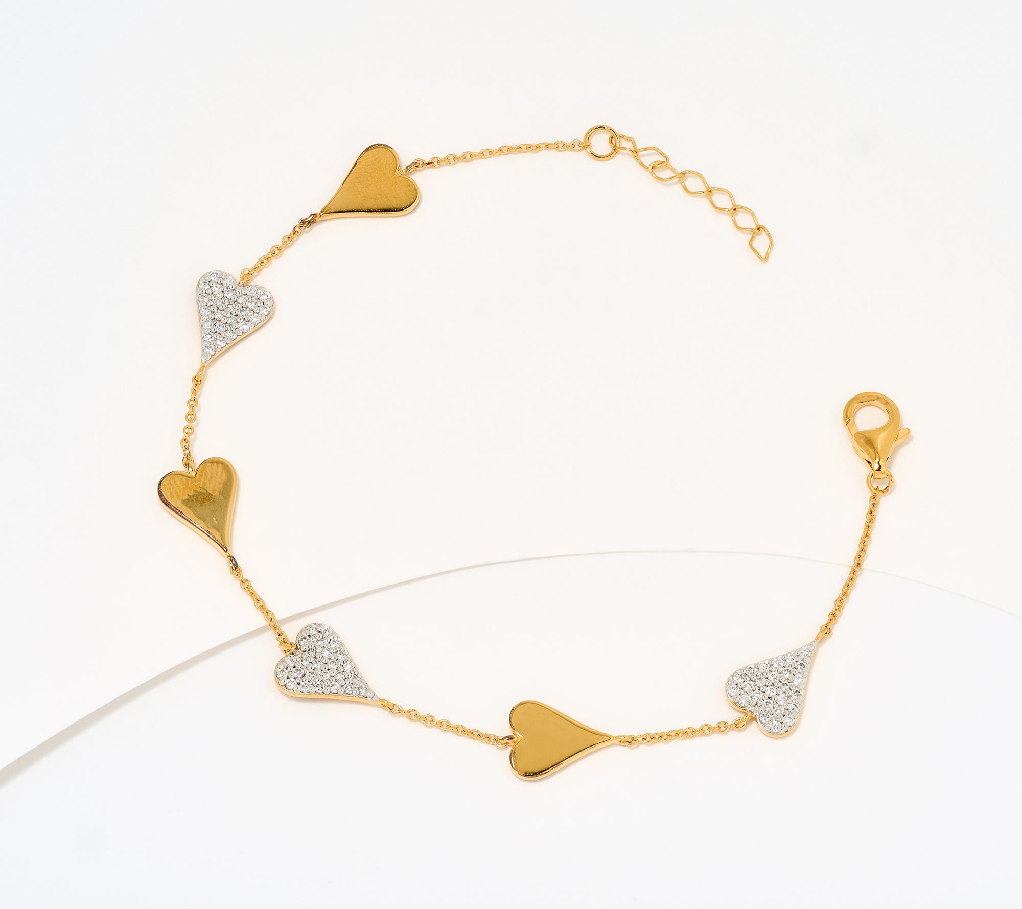  JEN by Jennifer Miller Polished & Lab Grown Diamond Heart Bracelet
