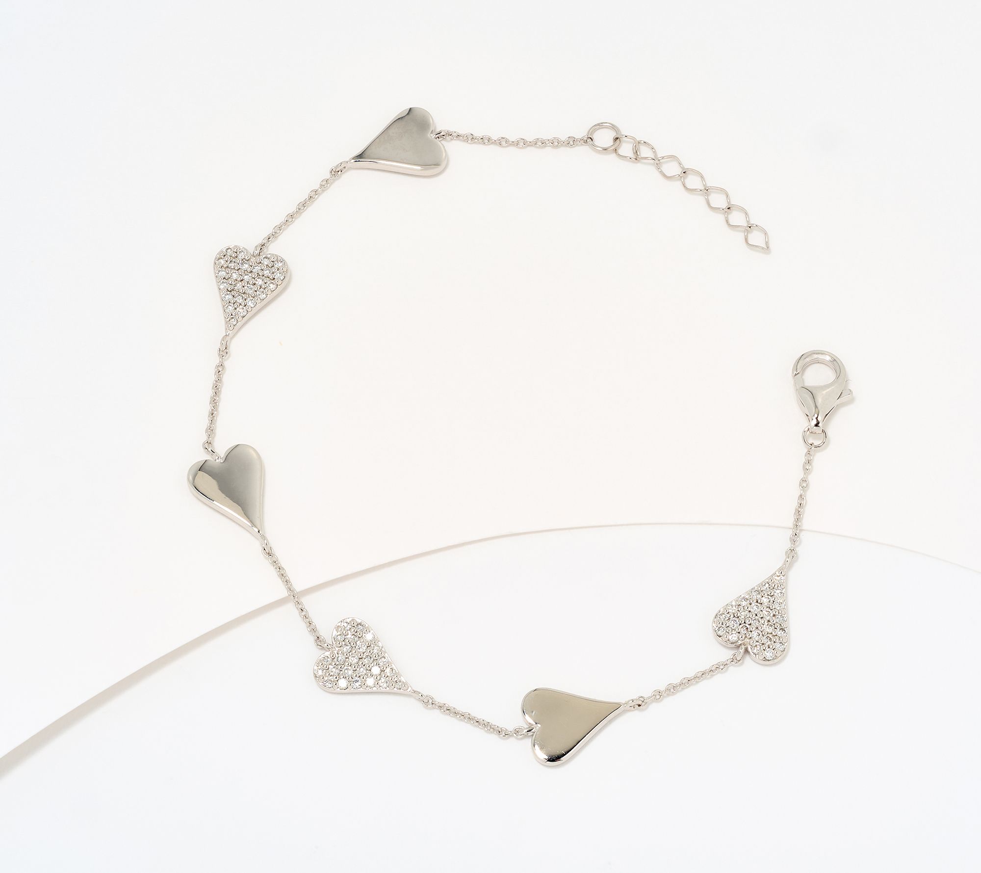 JEN by Jennifer Miller Polished & Lab Grown Diamond Heart Bracelet