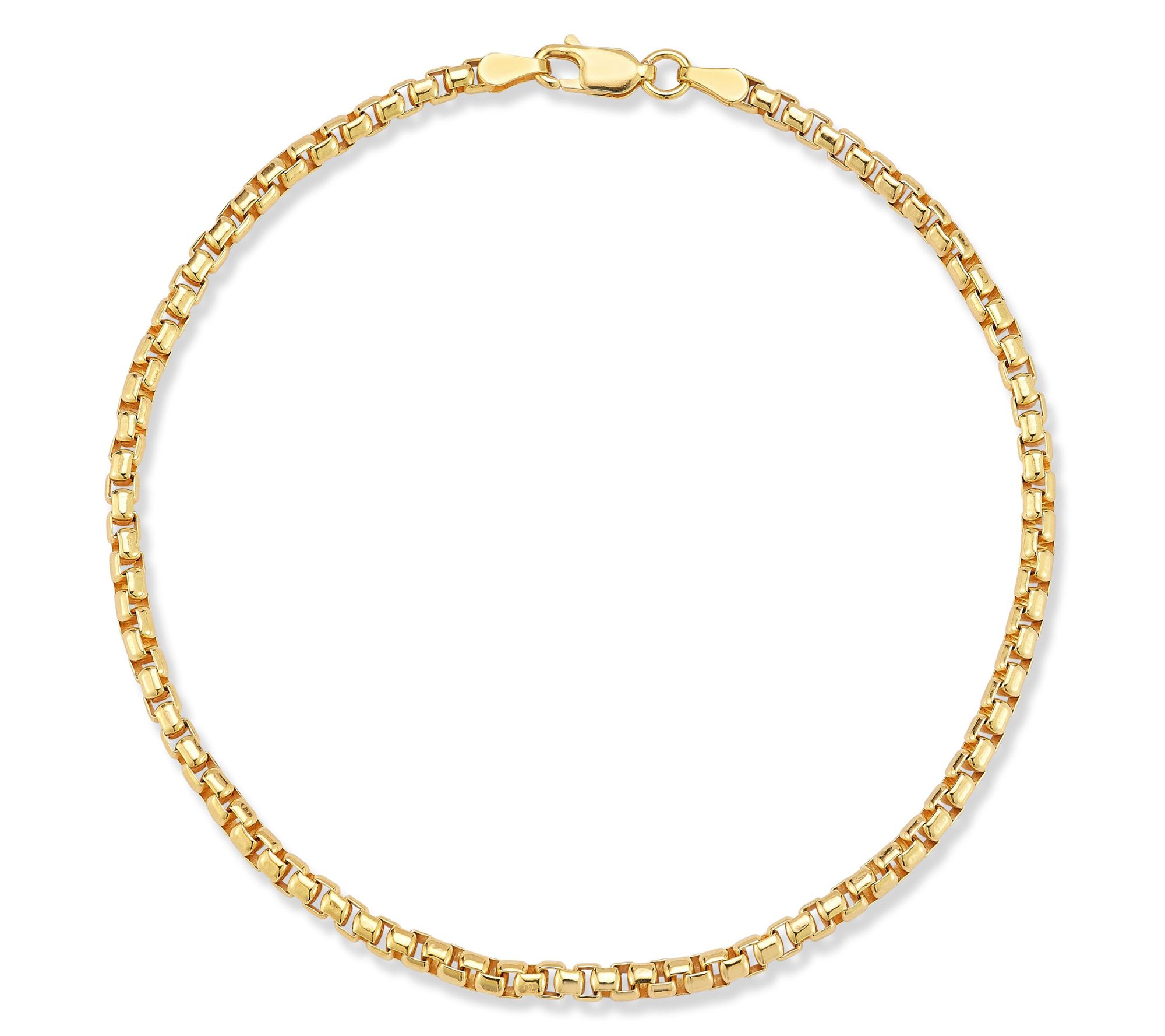 Italian Silver Men's 9" Rounded Box Bracelet, Sterling