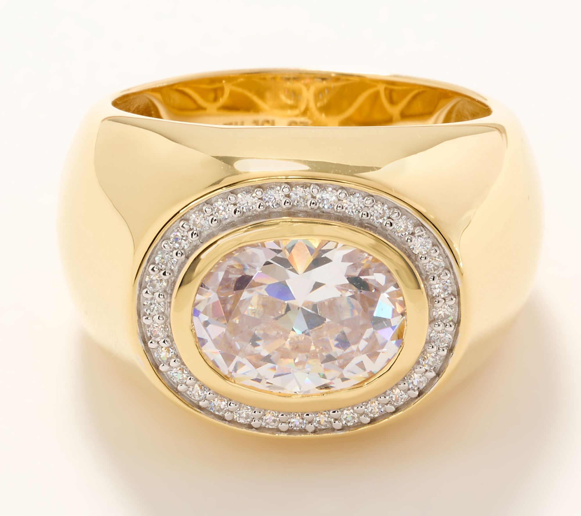 Diamonique x Jennifer Miller Domed Signet Ring, Sterling Silver