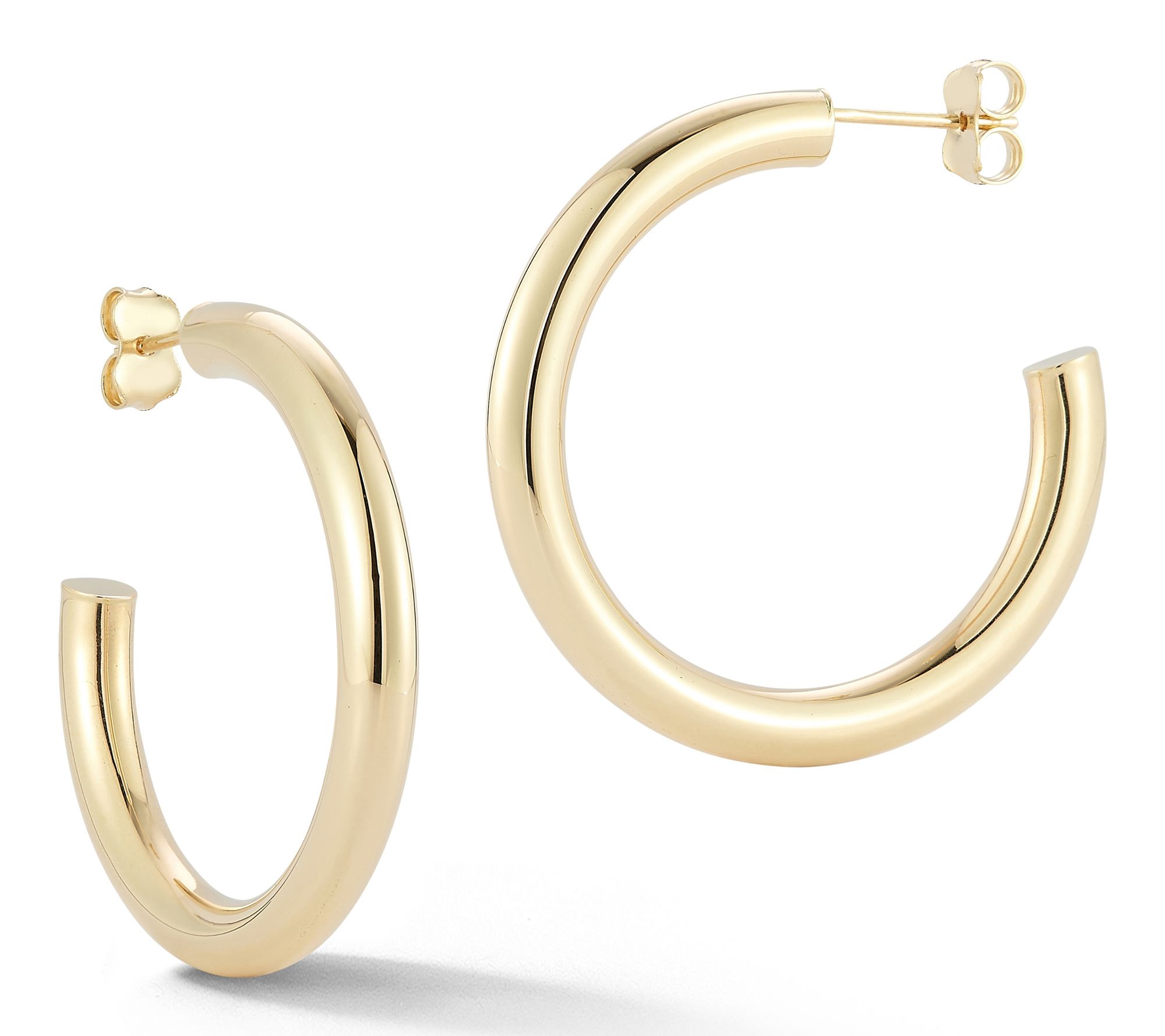 Luminosa Gold 1-1/4" Hoop Earrings, 14K