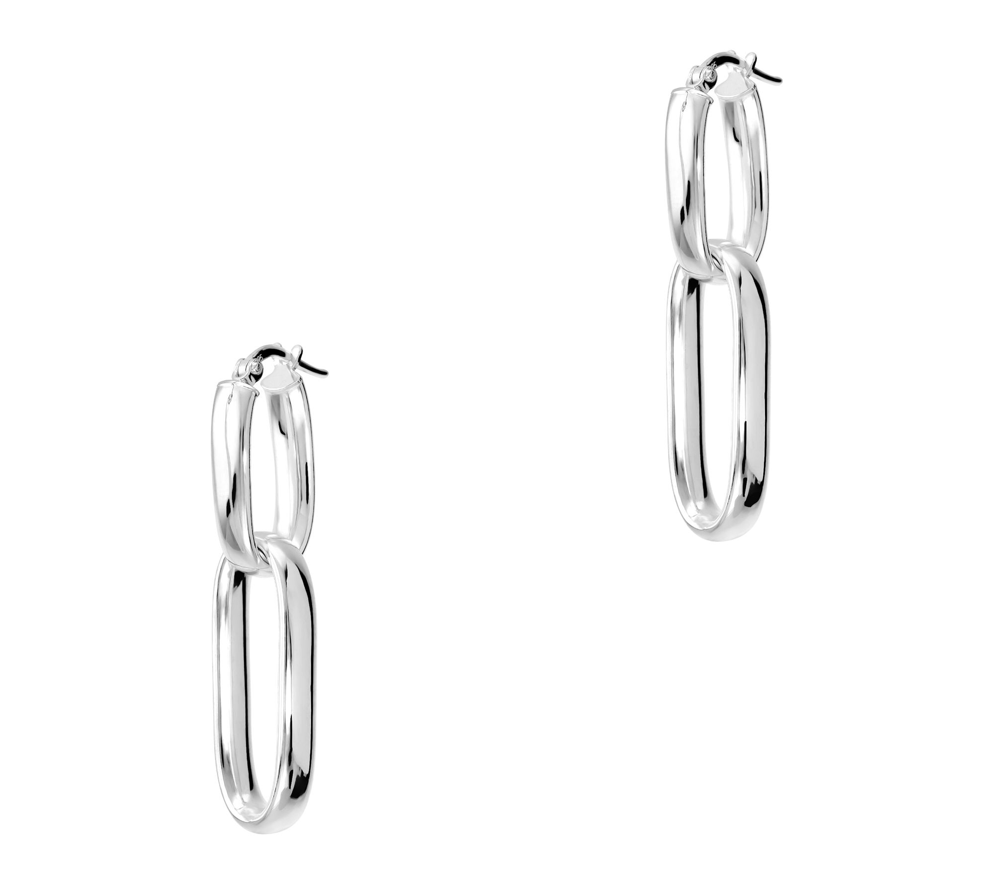 Ultrafine 950 Silver Convertible Double Hoop Earrings
