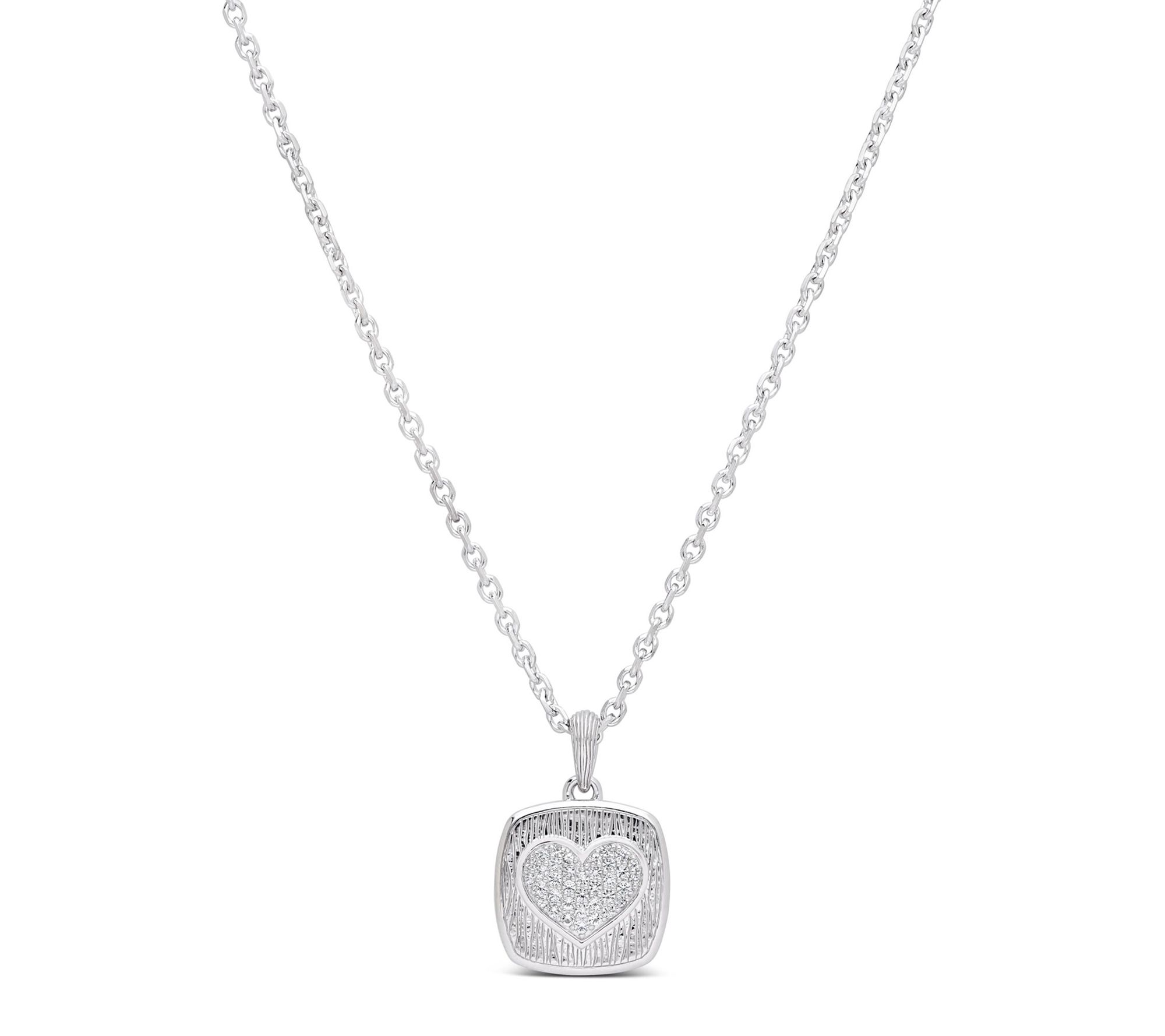 Ariva Sterling Silver Topaz BE MINE Heart Pendant w/ Chain