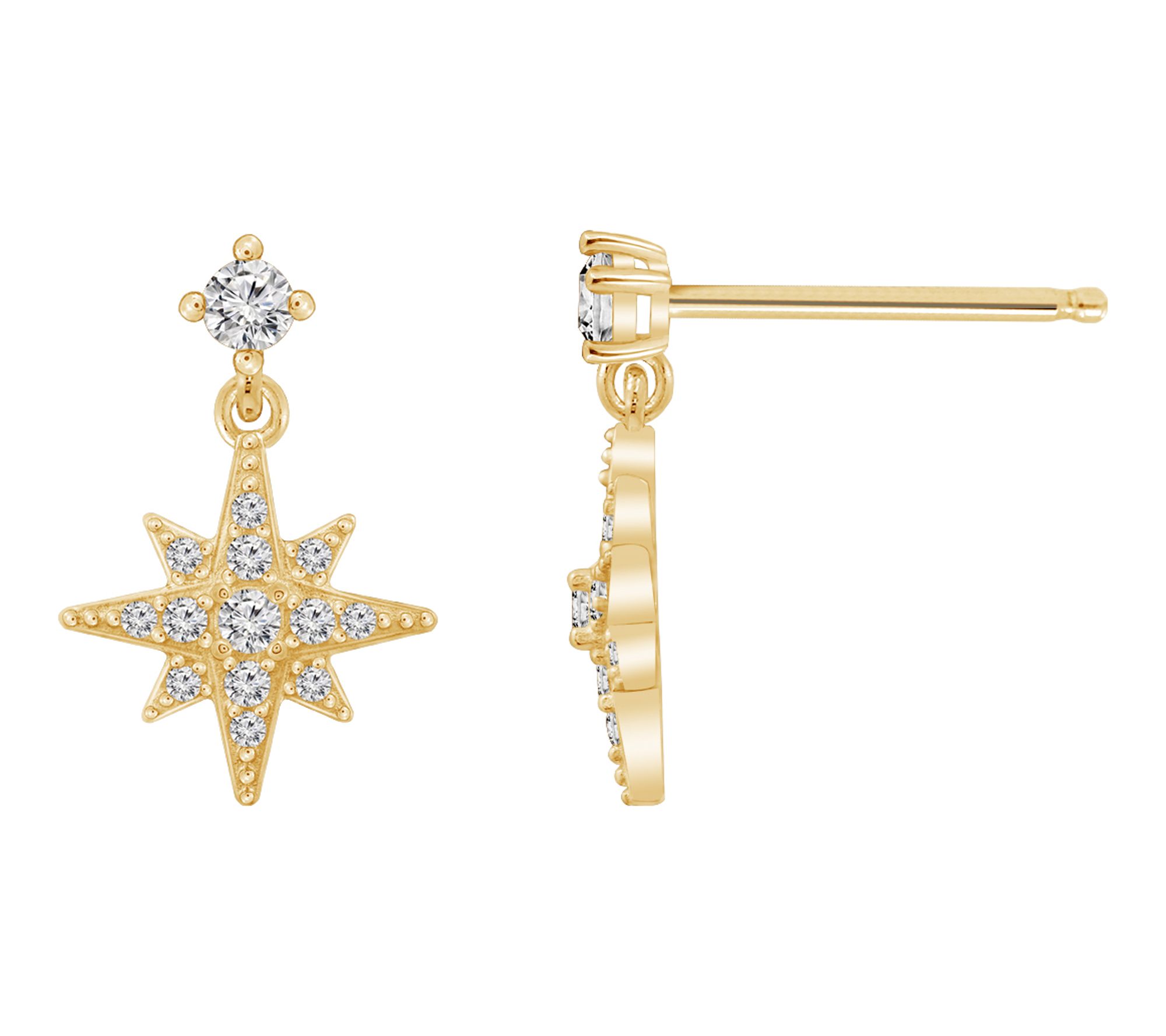 Diamonique Stellar Drop Earrings, Sterling Silver