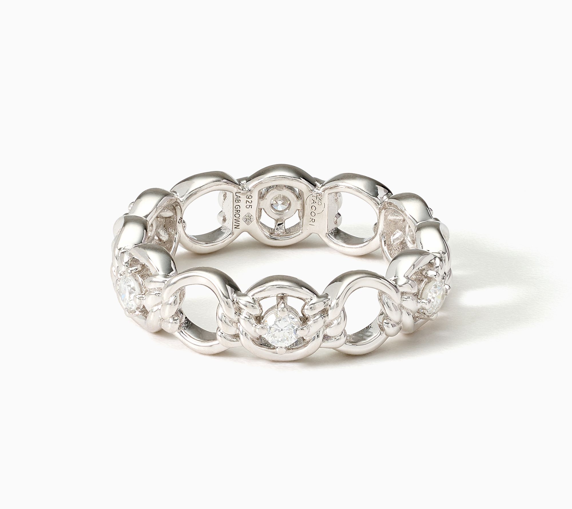 XO Tacori Lab Grown Diamond 0.33 ctw Chain Station Ring, Sterling Silver