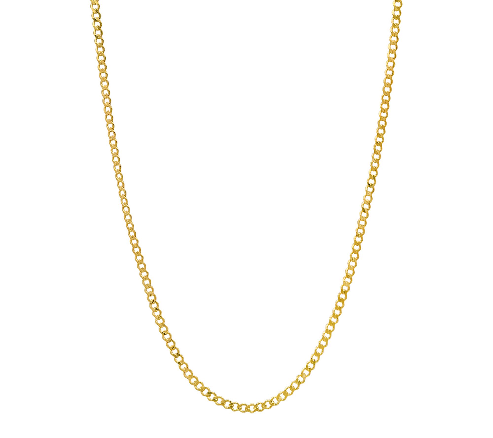 Silver Style Cuban Flat Chain Necklace, Sterling Silver