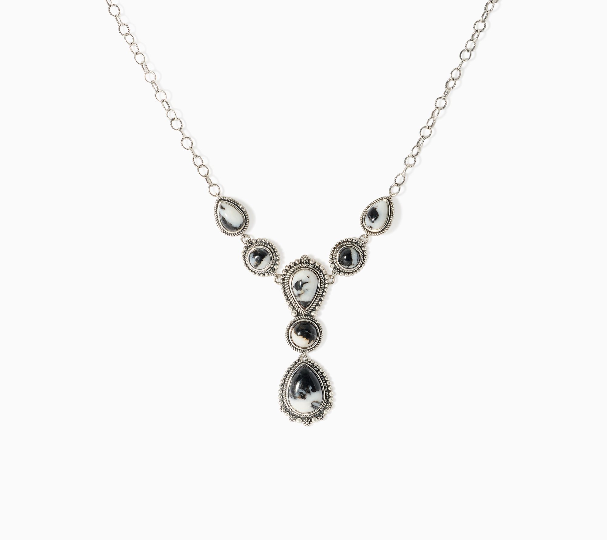 American West Sterling Gemstone Rope & Bead Y Necklace