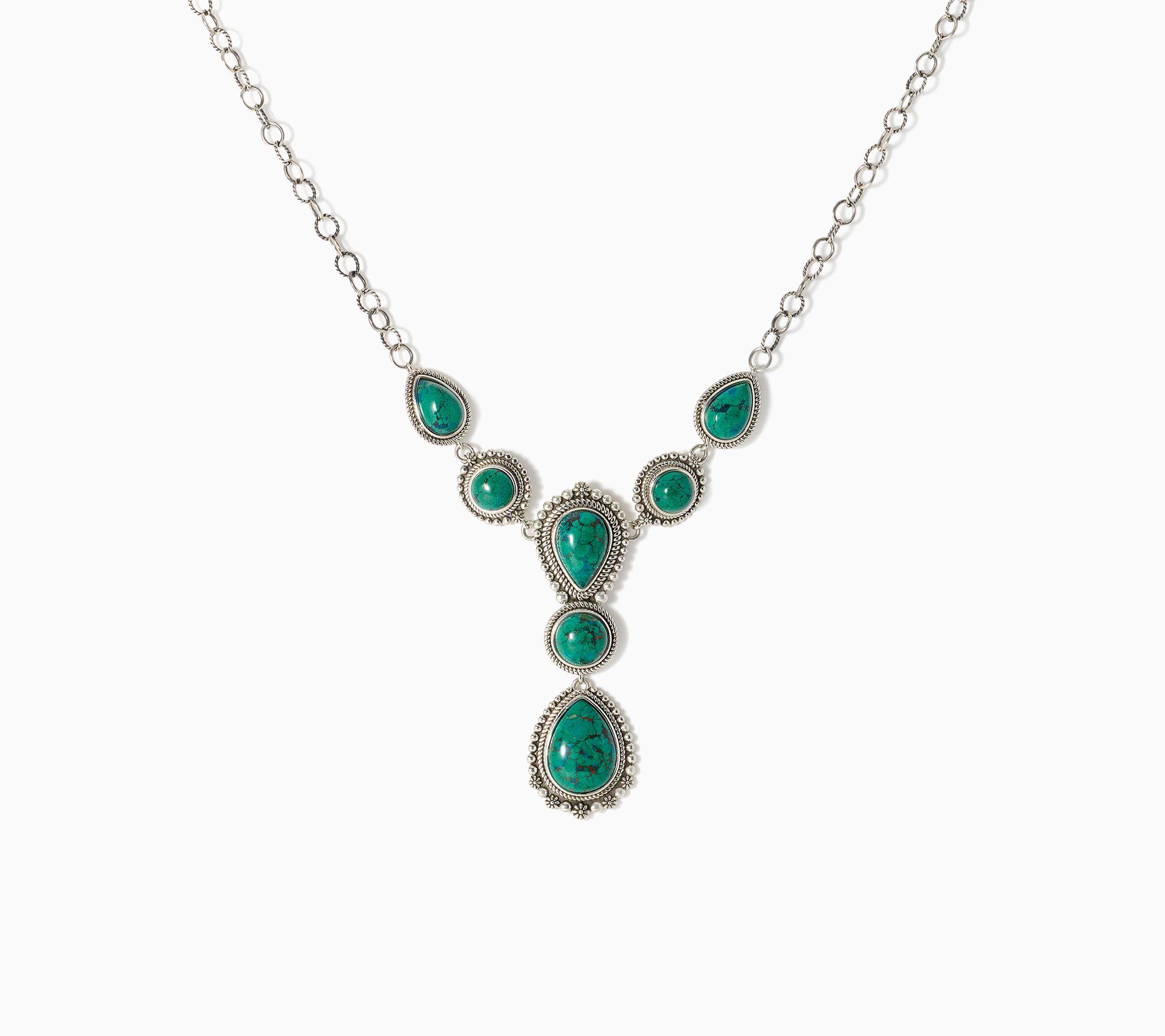 American West Sterling Gemstone Rope & Bead Y Necklace