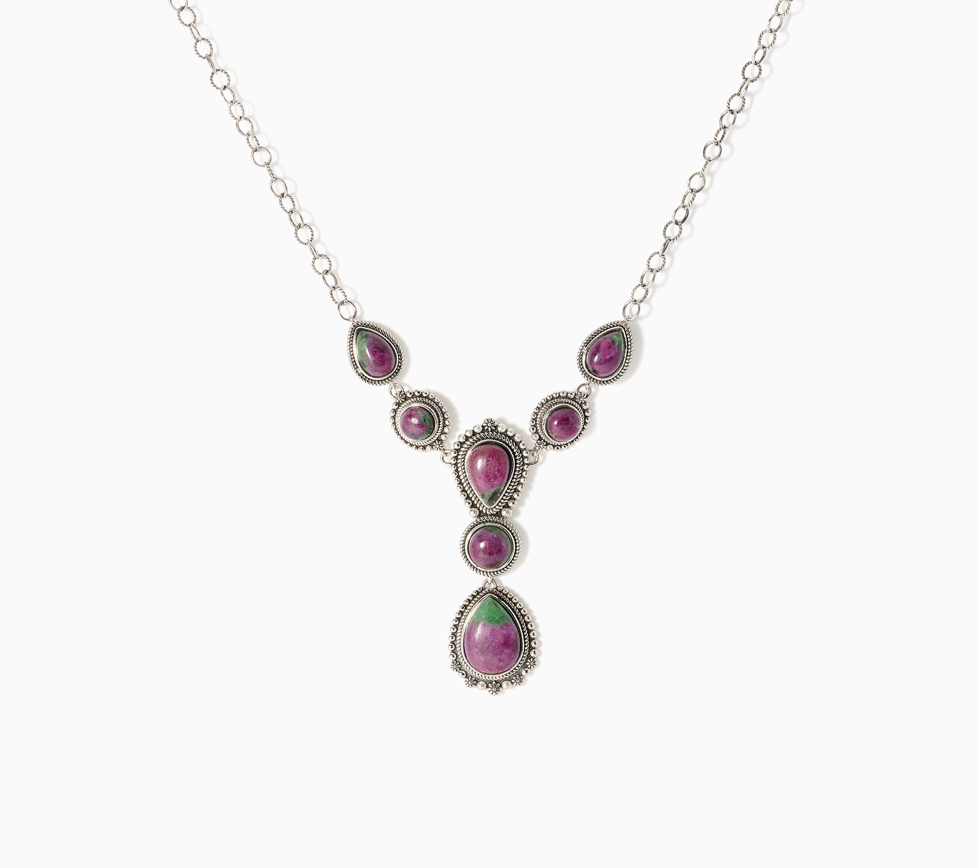 American West Sterling Gemstone Rope & Bead Y Necklace