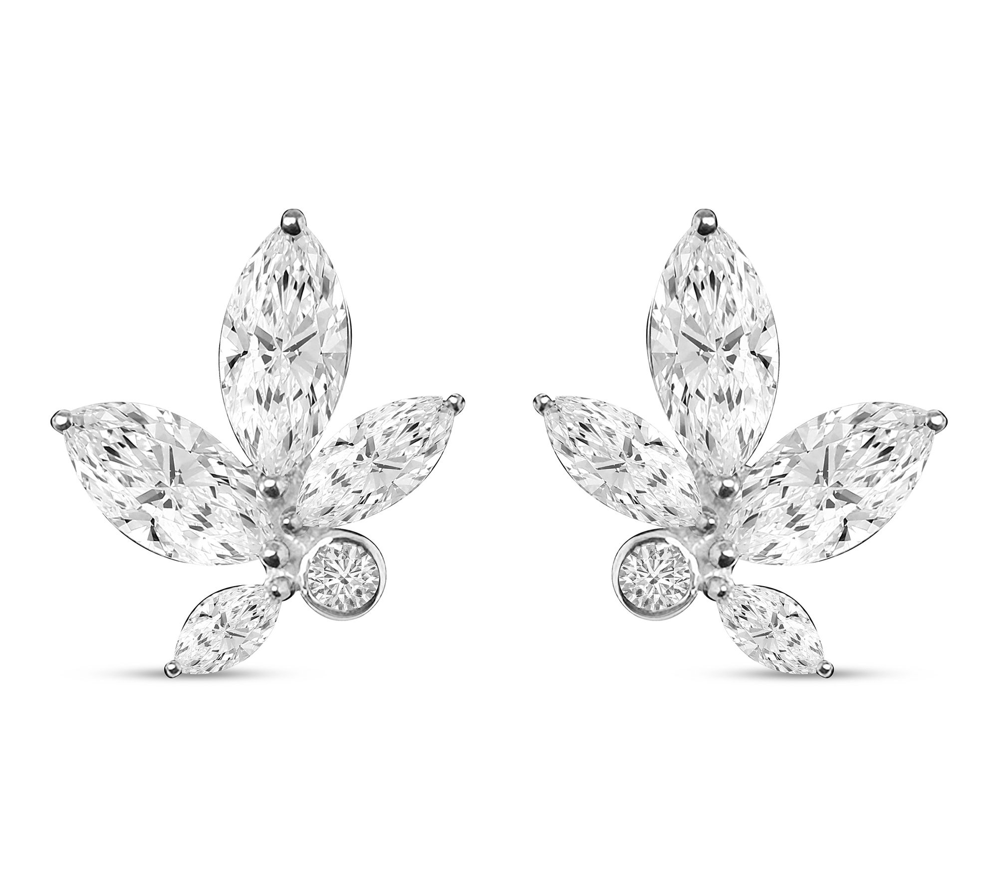 Fire Light 4.25 cttw Lab Grown Diamond Floral Earrings, 14K