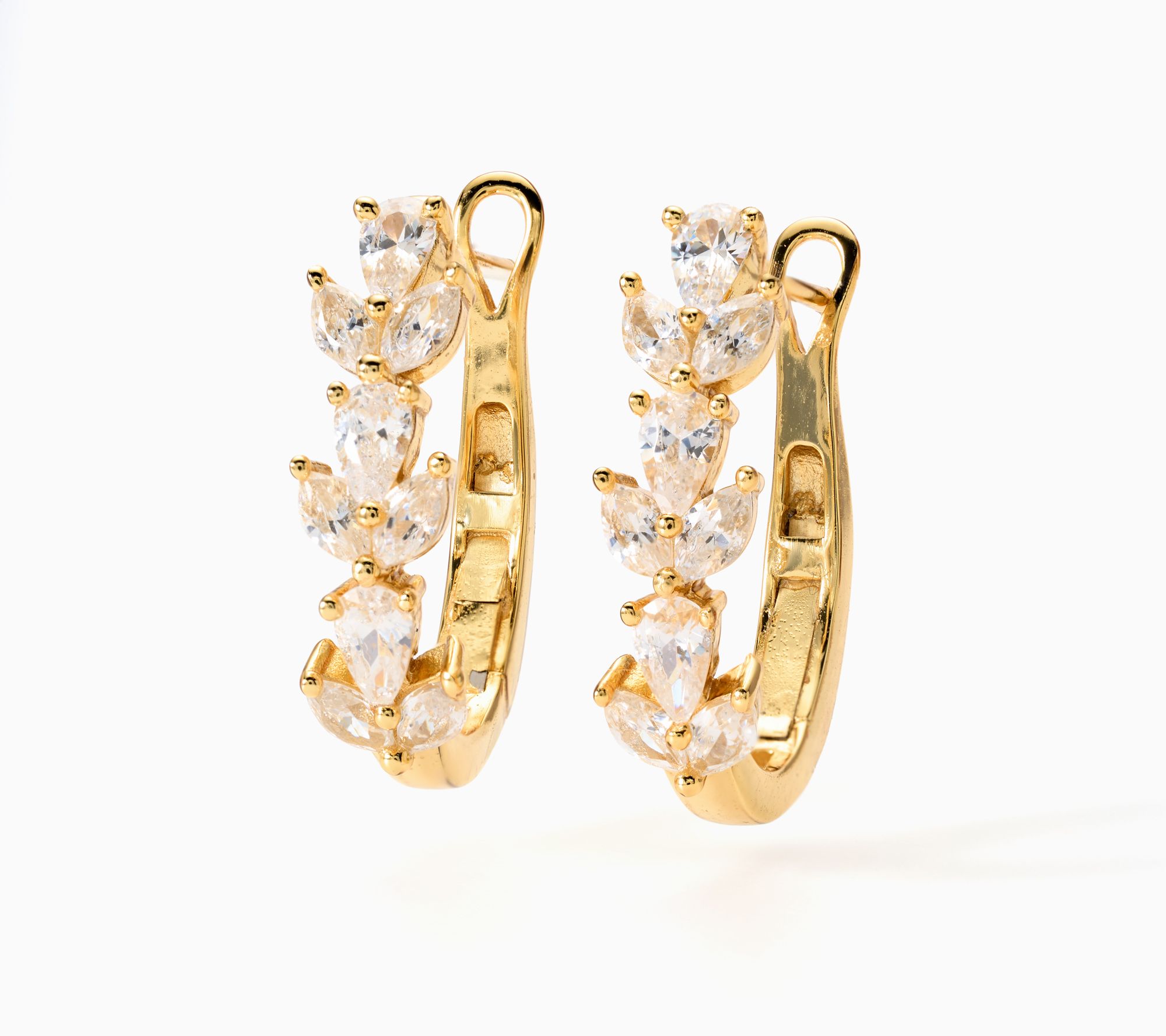 Diamonique Classics Decorative Hoop Earrings, Sterling Silver