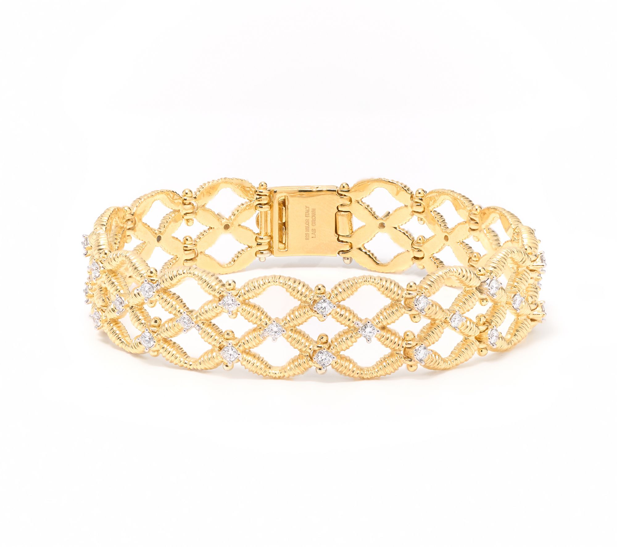 "As Is" David Markstein 1.50 cttw Lab Grown Diamond Lattice Bracelet