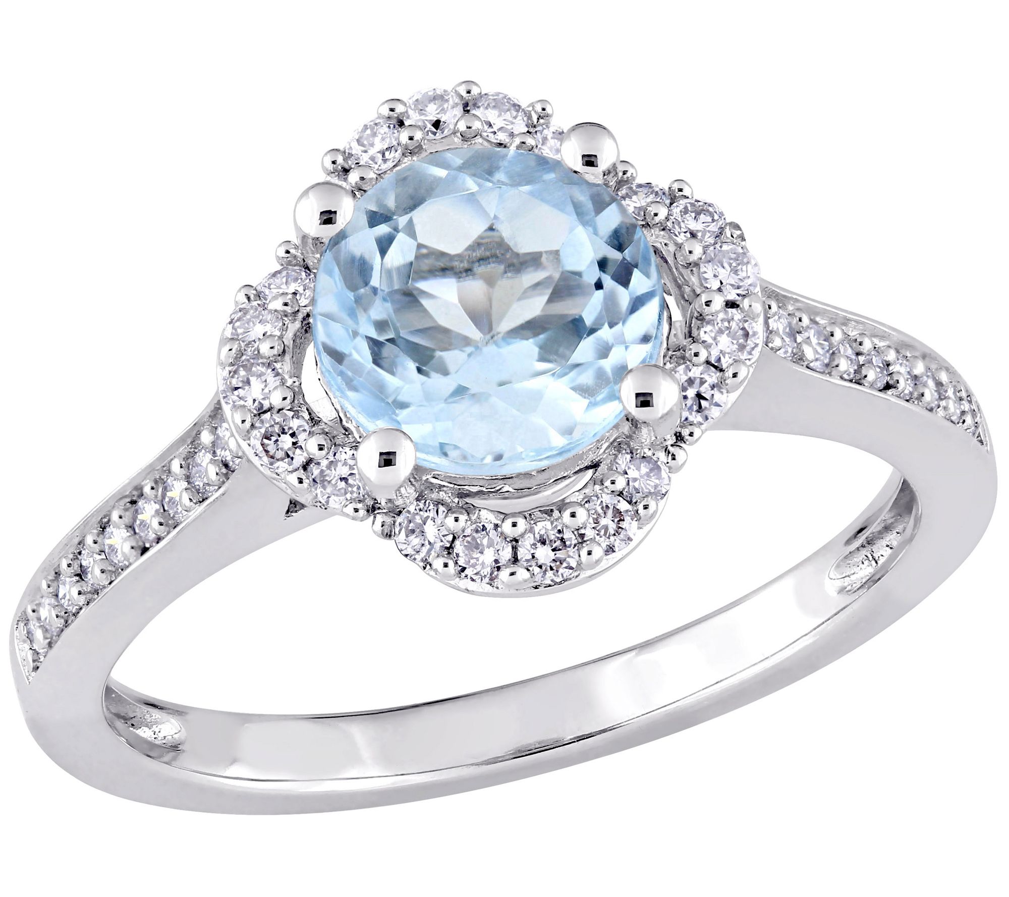 Bellini 14K 1.55 cttw Blue Topaz & 0.25 cttw Diamond Ring - QVC.com