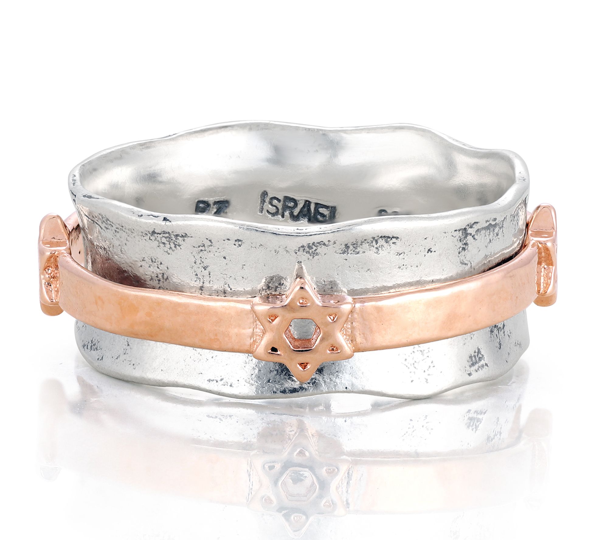 Or Paz Sterling Silver Star Of David Spinner Ring - QVC.com