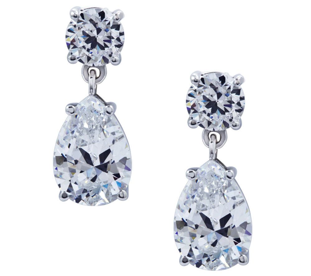 Diamonique Sterling Dangle Earrings - QVC.com