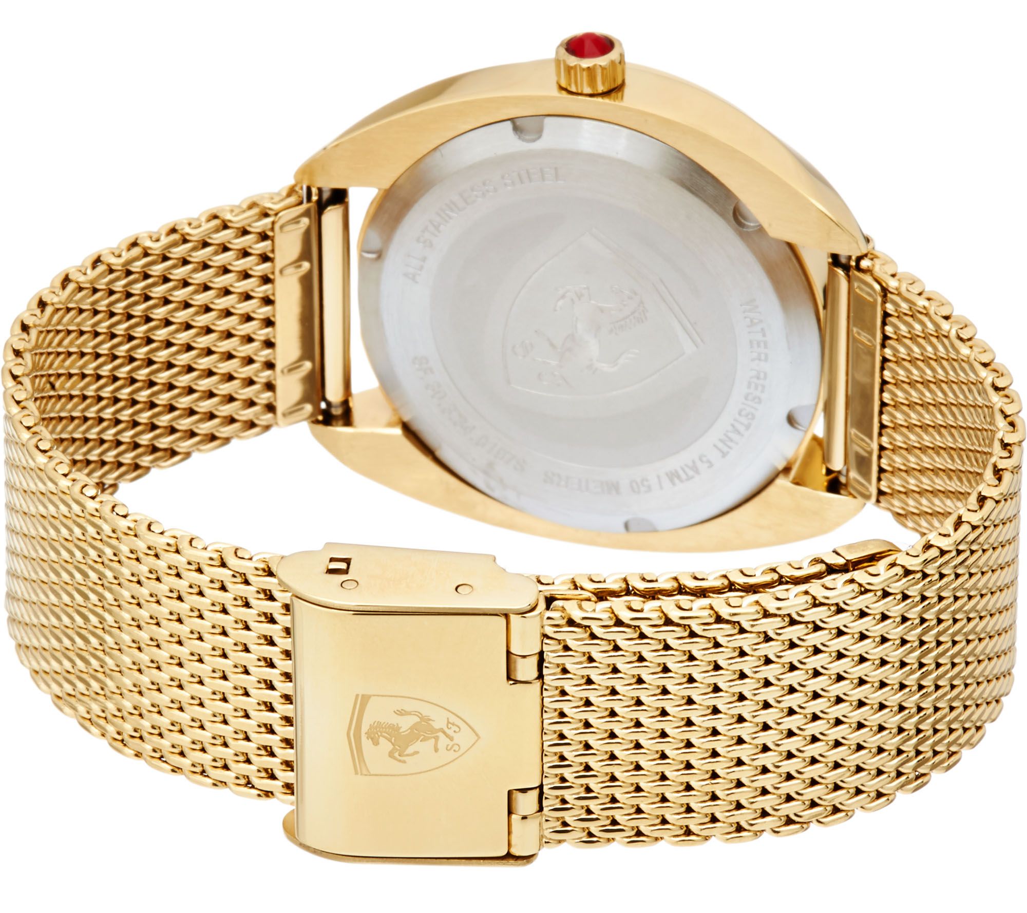 Ferrari Women's Crystal Bezel & Metal Mesh Donna Watch - QVC.com