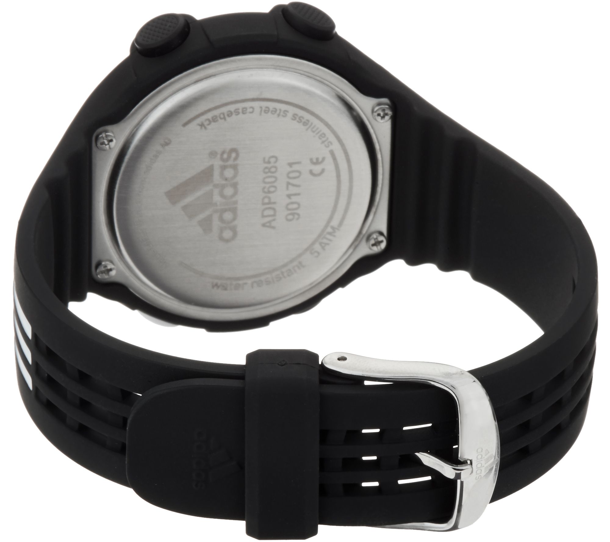 As Is" Adidas Unisex Black & Resin Sport Watch - - QVC.com