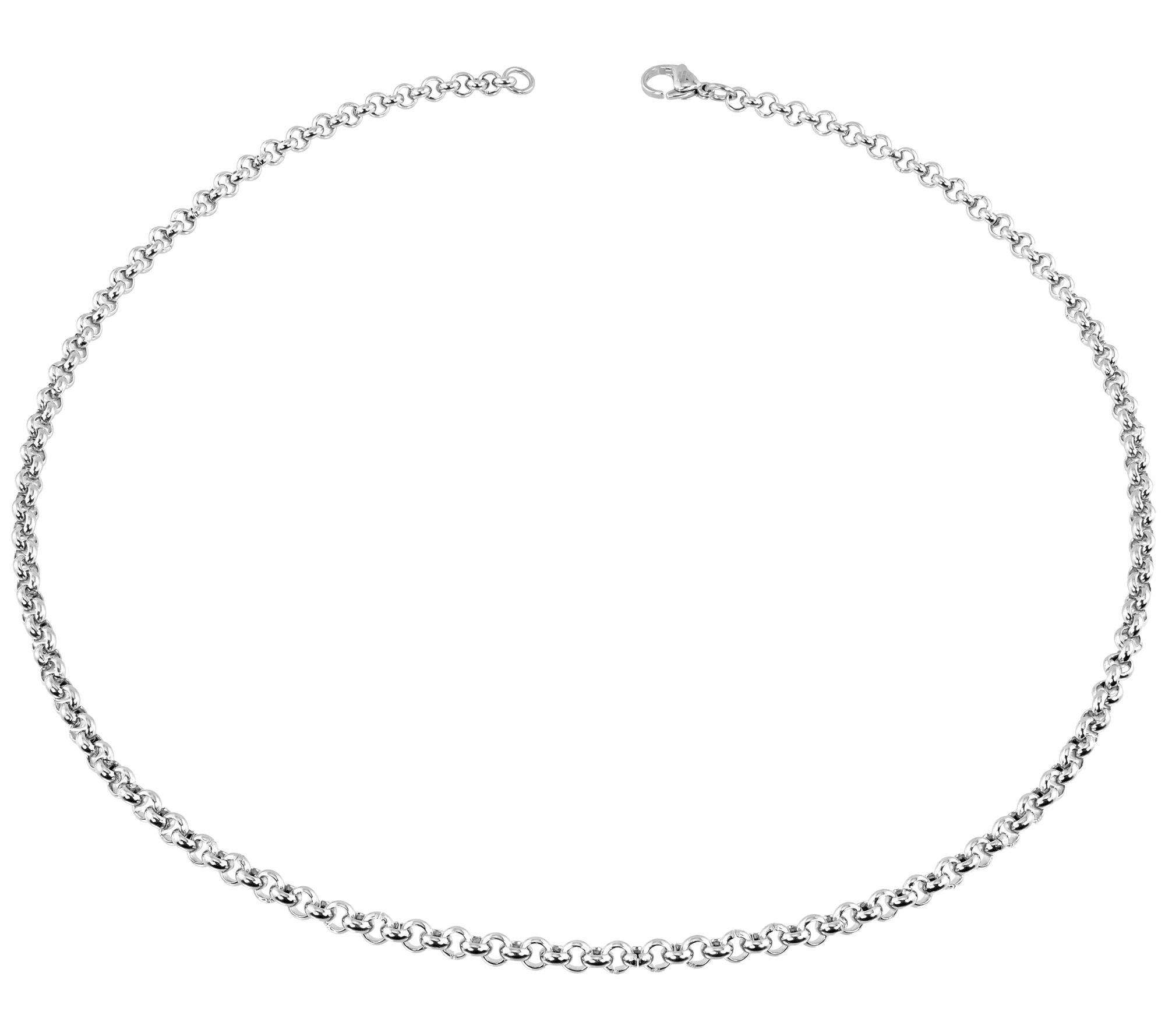 Steel by Design Rolo Cable Link Necklace - QVC.com