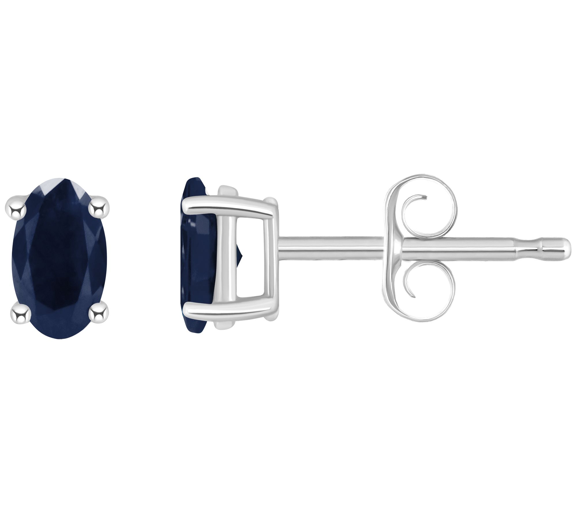 14K Gold Oval 0.70 cttw Sapphire Stud Earrings