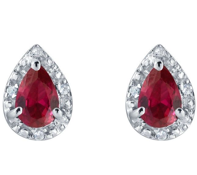 Sterling Silver Pear Shaped Simulated GemstoneEarrings