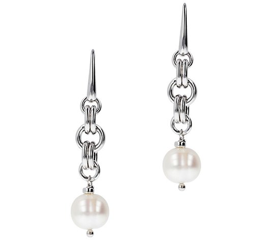 Honora Cultured Pearl Double Link Dangle Earrings