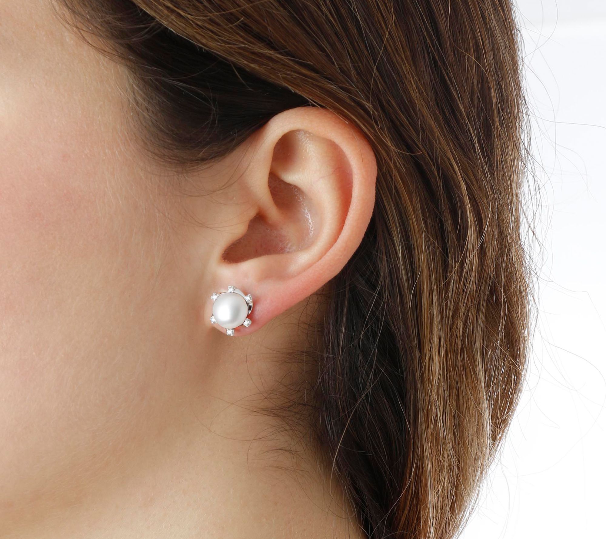 Qvc pearl hot sale stud earrings