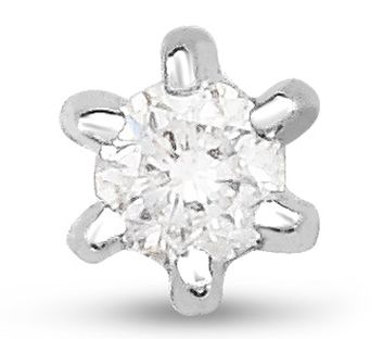 Affinity Accents Round Diamond Single Stud Earr ing, 14K Gold