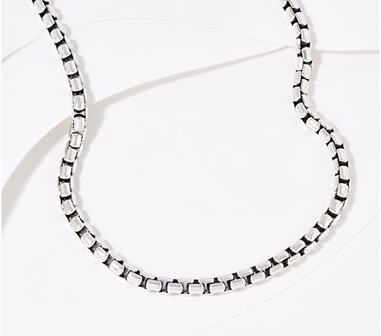 JAI Sterling Silver 5.3mm Box Chain 18" Necklace, 45.0g