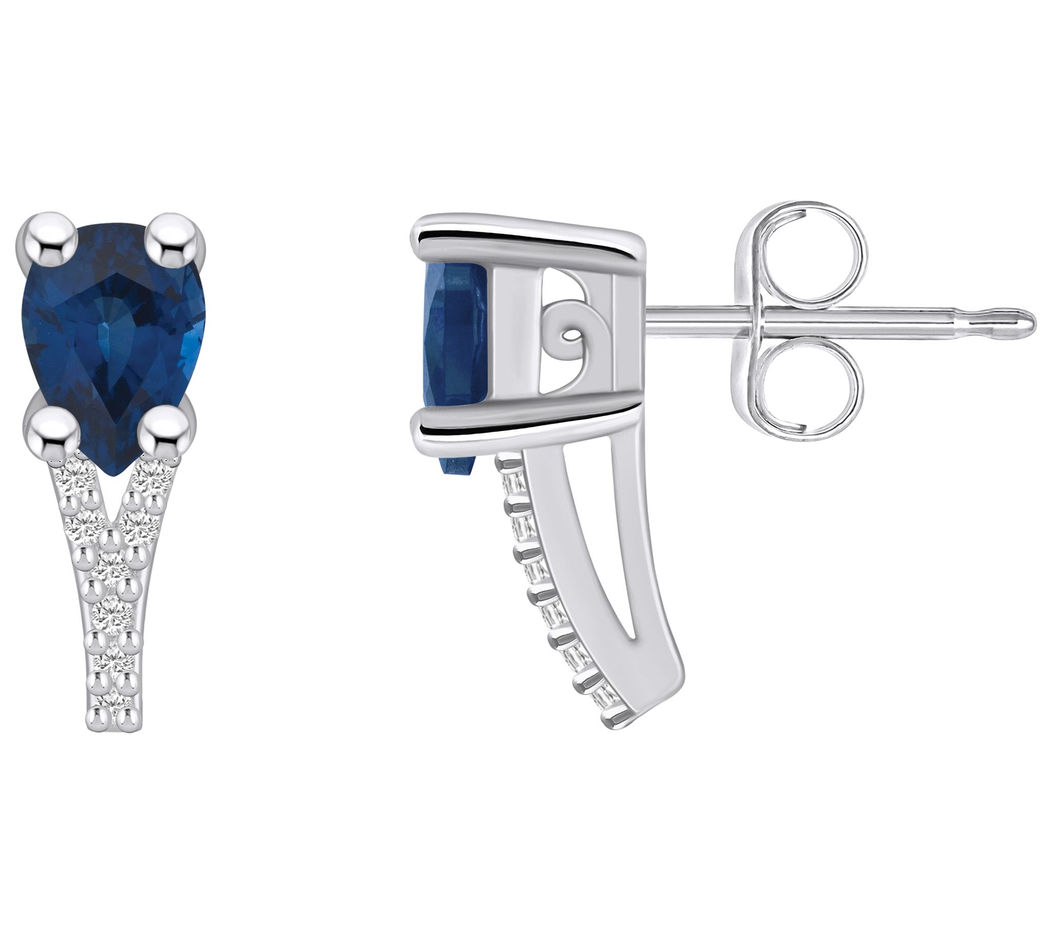 Affinity Gems 14K White Gold Gemstone Diamond Acent Studs