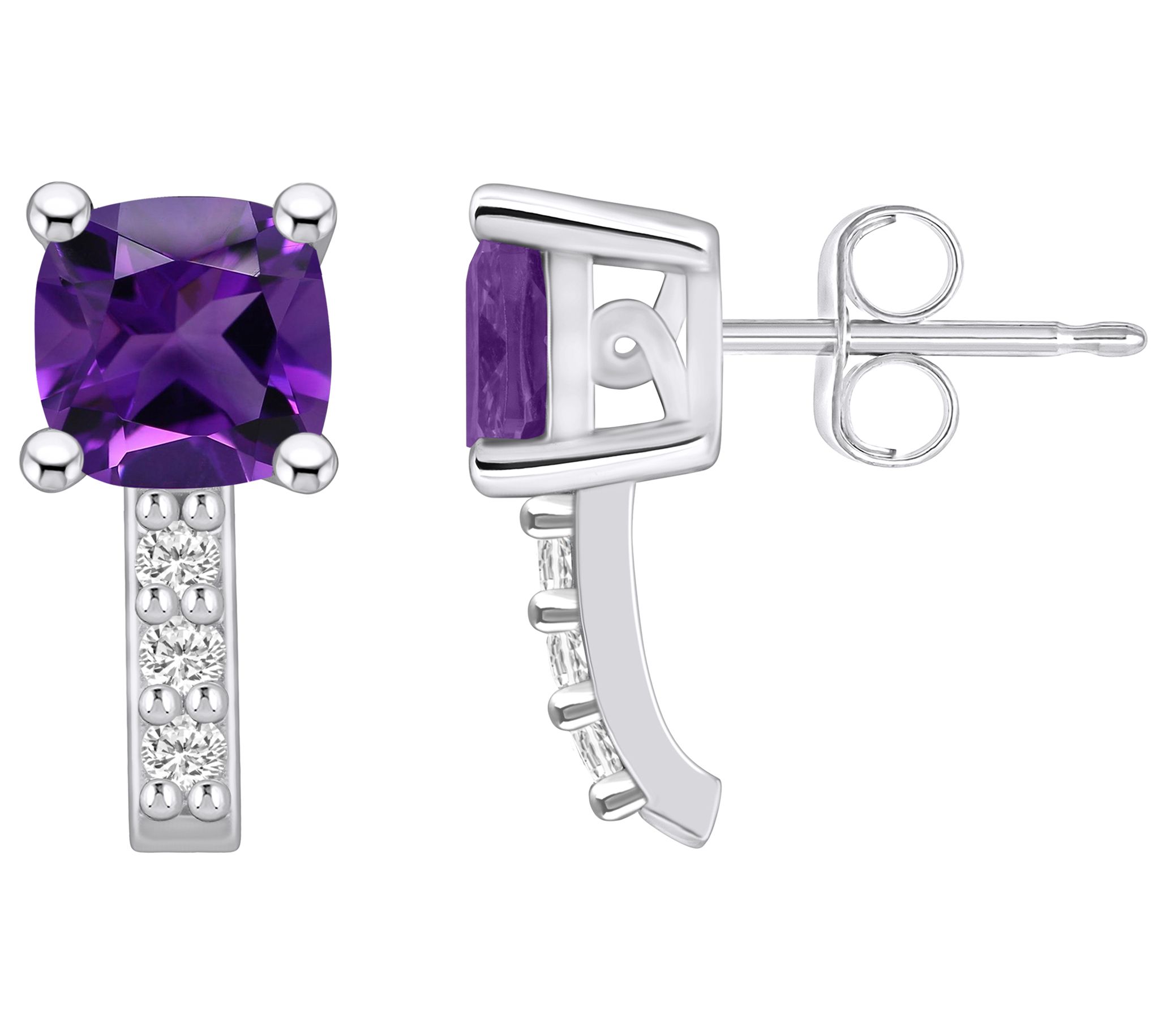 Affinity Gems Gemstone & Diamond Earrings,14K White Gold