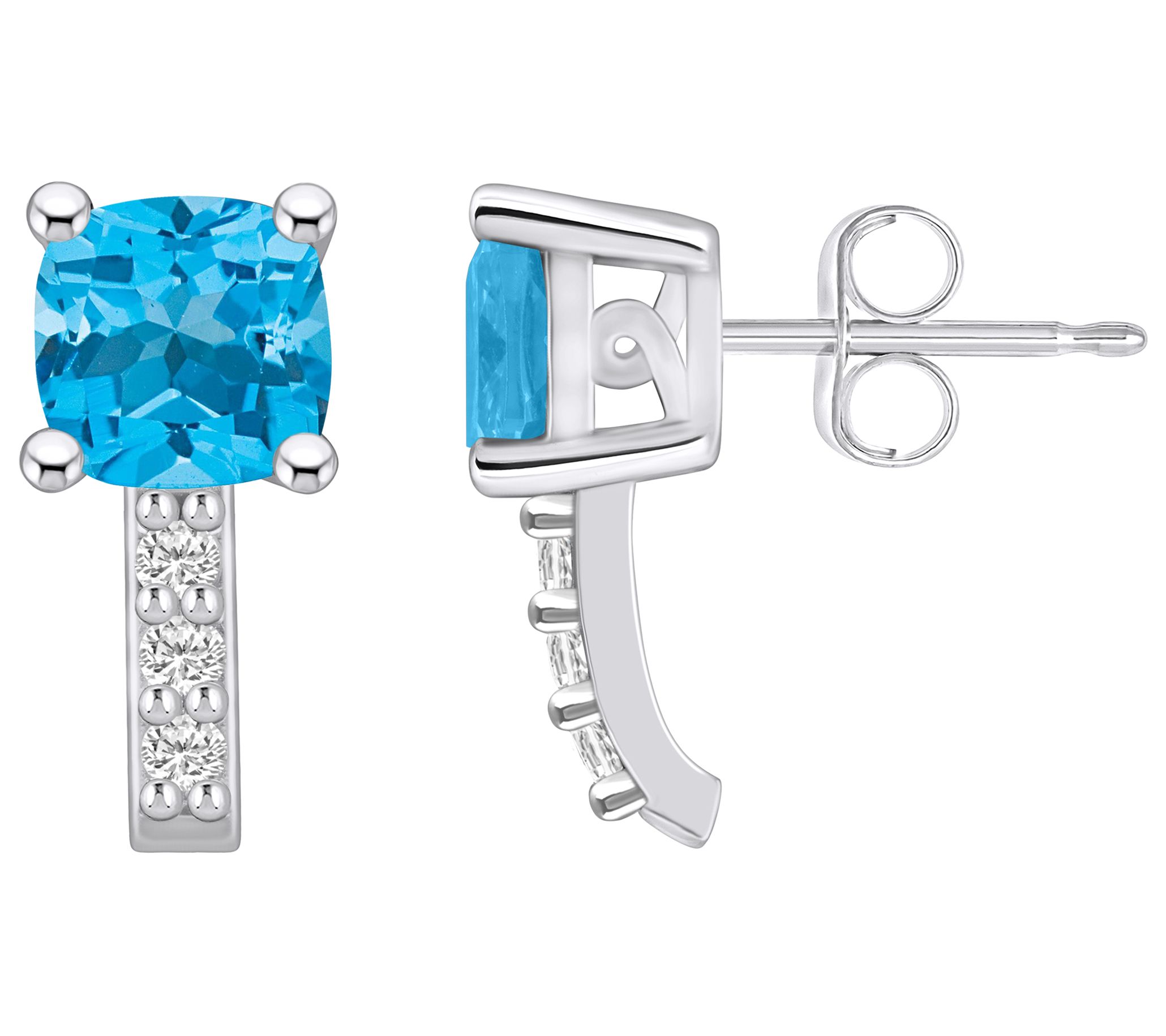 Affinity Gems Gemstone & Diamond Earrings,14K White Gold