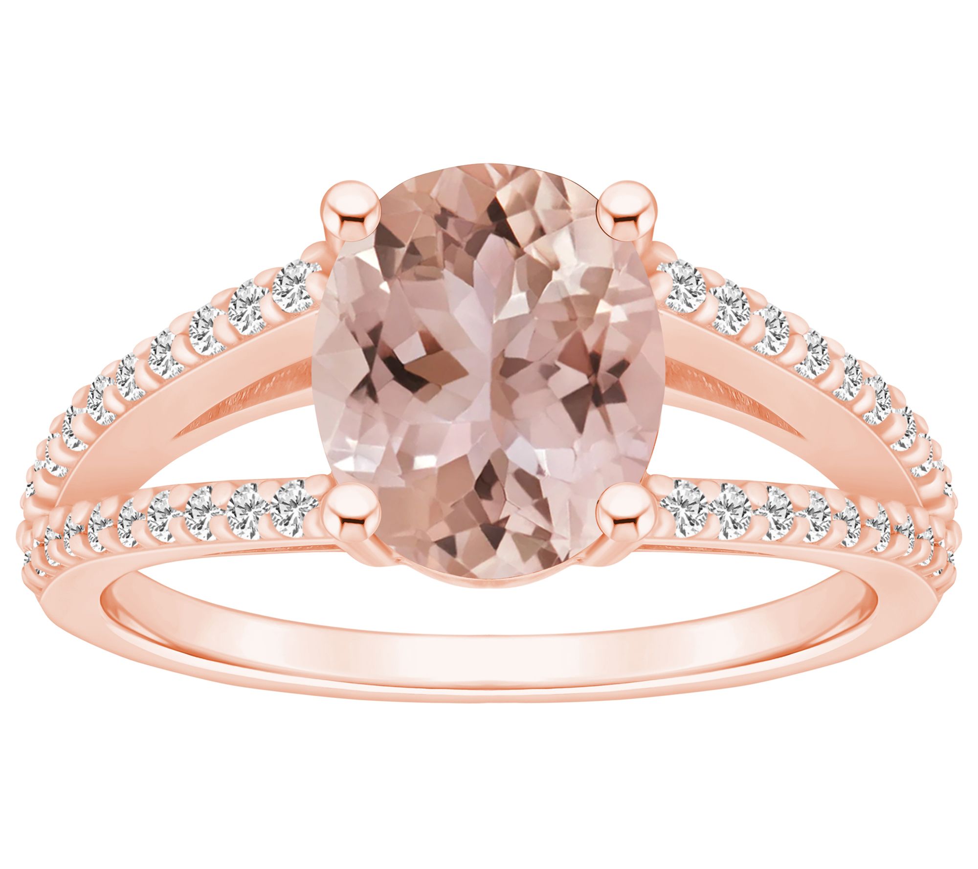 Affinity Gems 2.45cttw Morganite & 0.30cttw Diamond Ring, 14K
