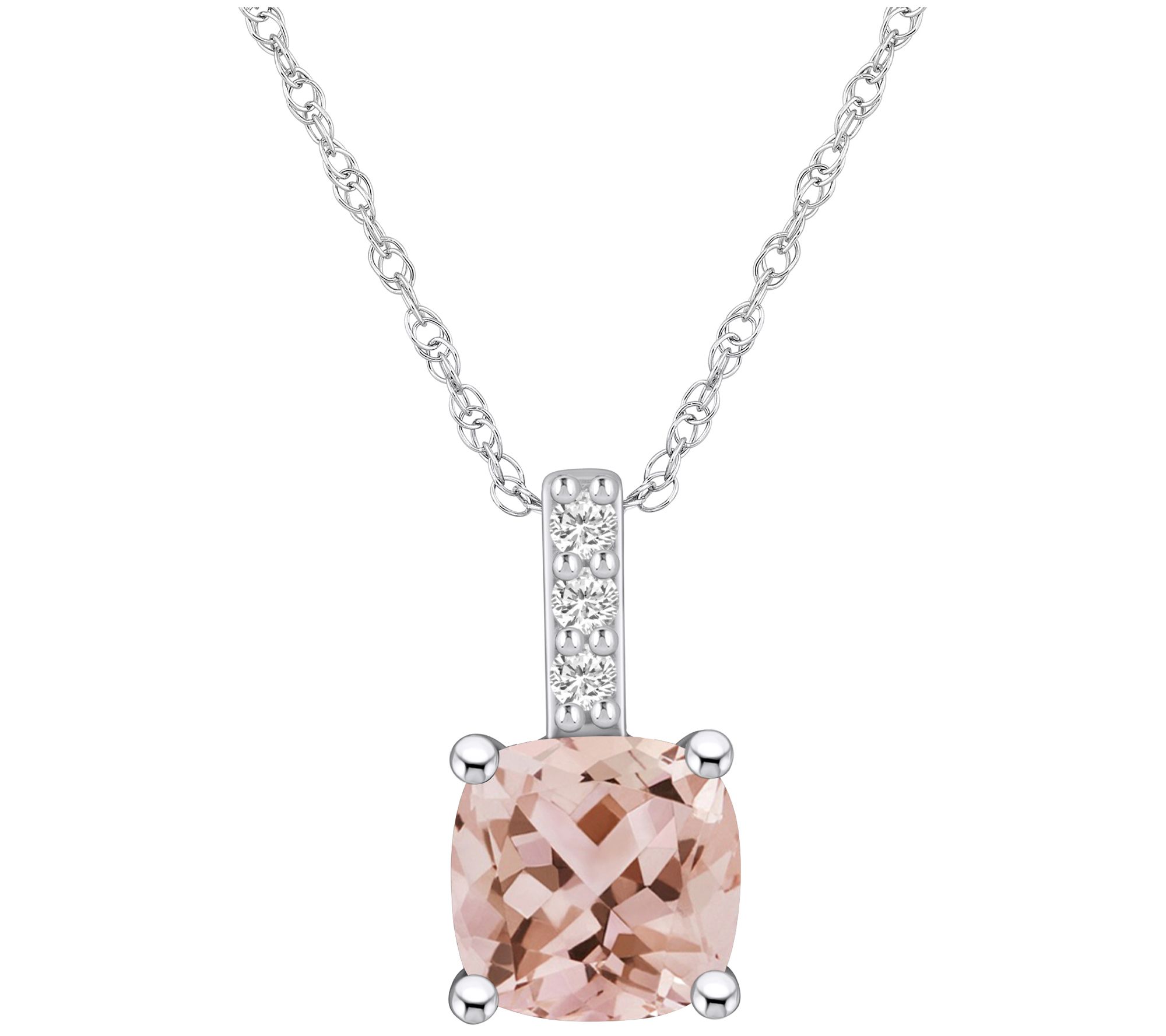 Affinity Gems 14K Gold Morganite & Diamond Acce nt Pendant
