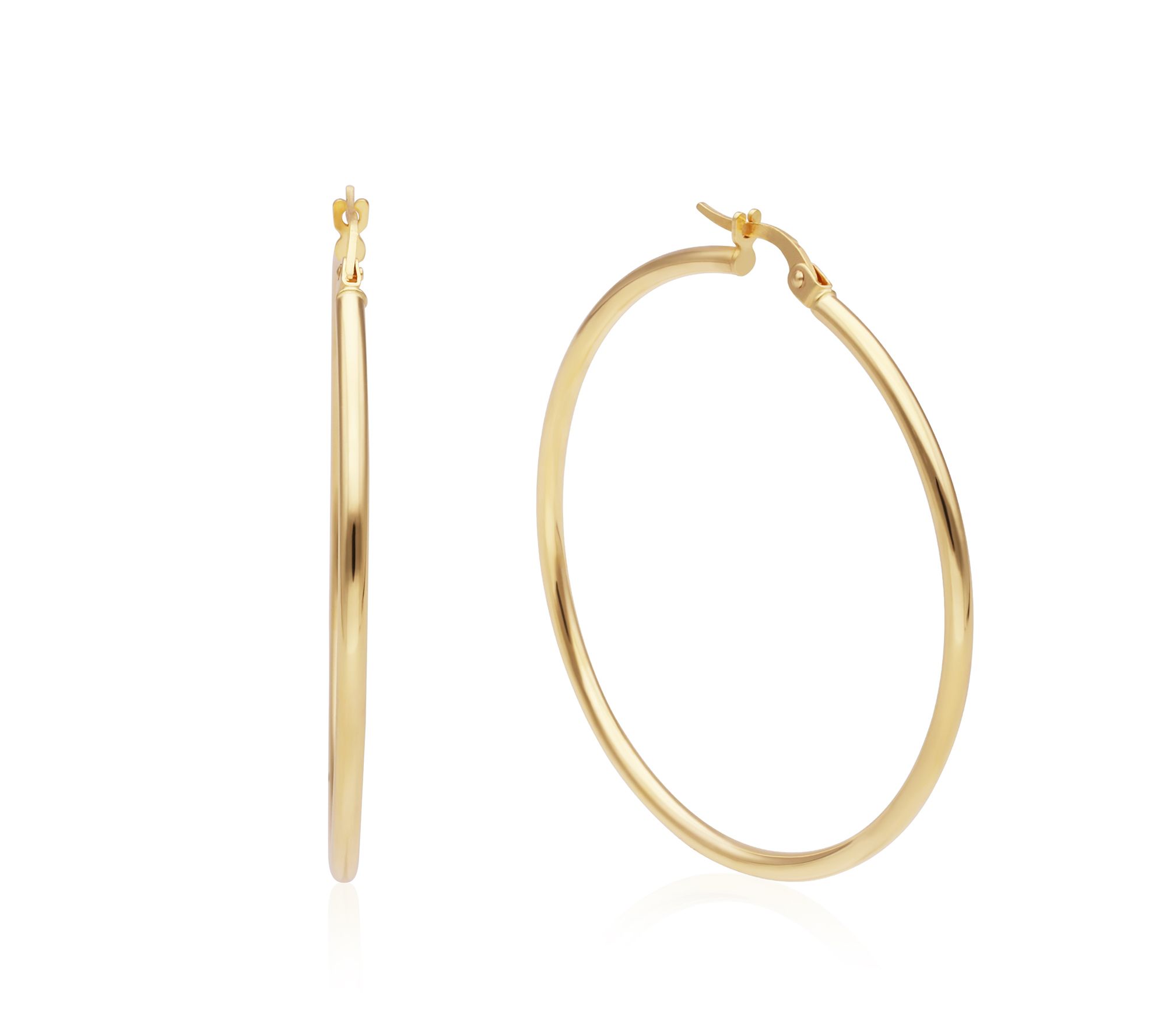 Adi Paz 14K Gold 1-3/4" Thin Hoop Earrings