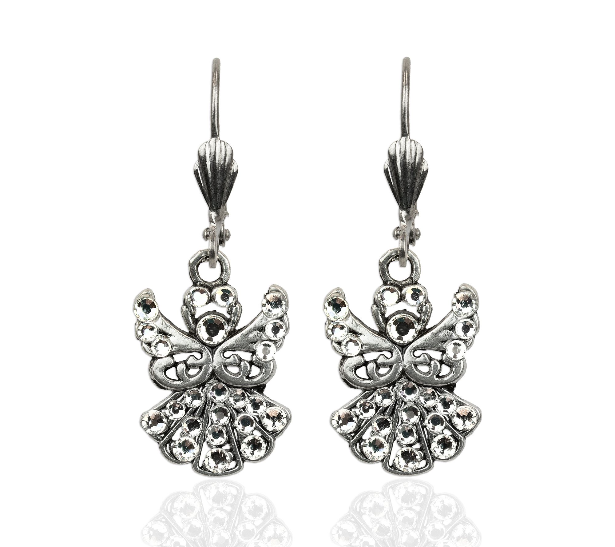 Anne Koplik Brilliant Crystal Angel Dangle Earr ings