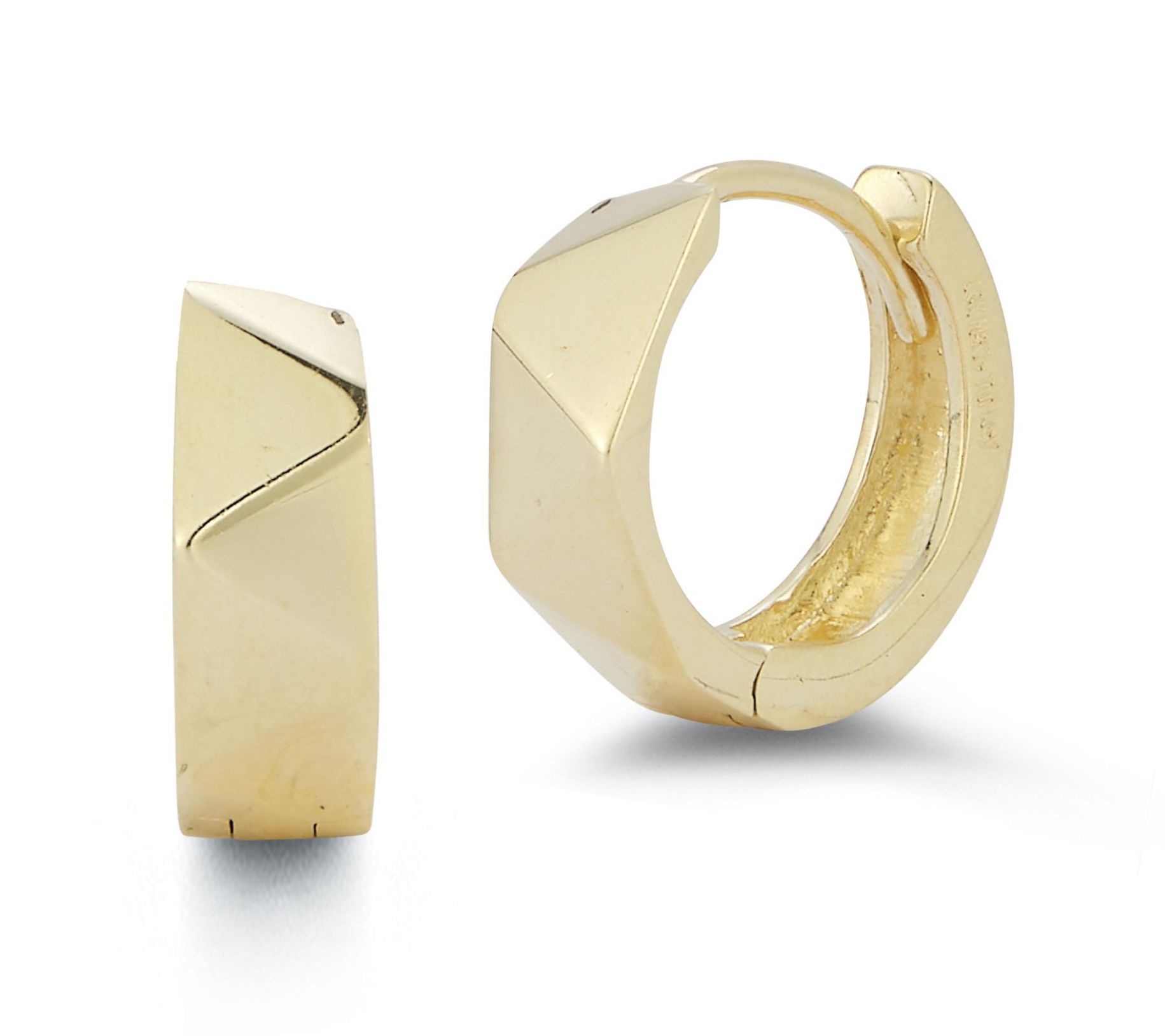Luminosa Gold Geometric Huggie Hoop Earrings, 14K
