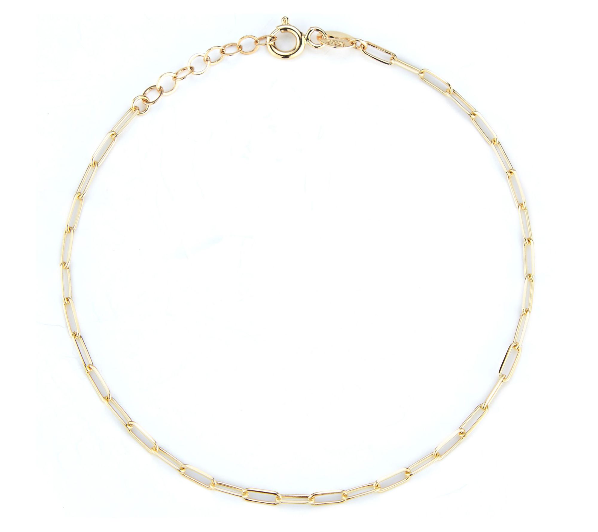 Luminosa Gold Oval Paperclip Link Chain Bracelet, 14K