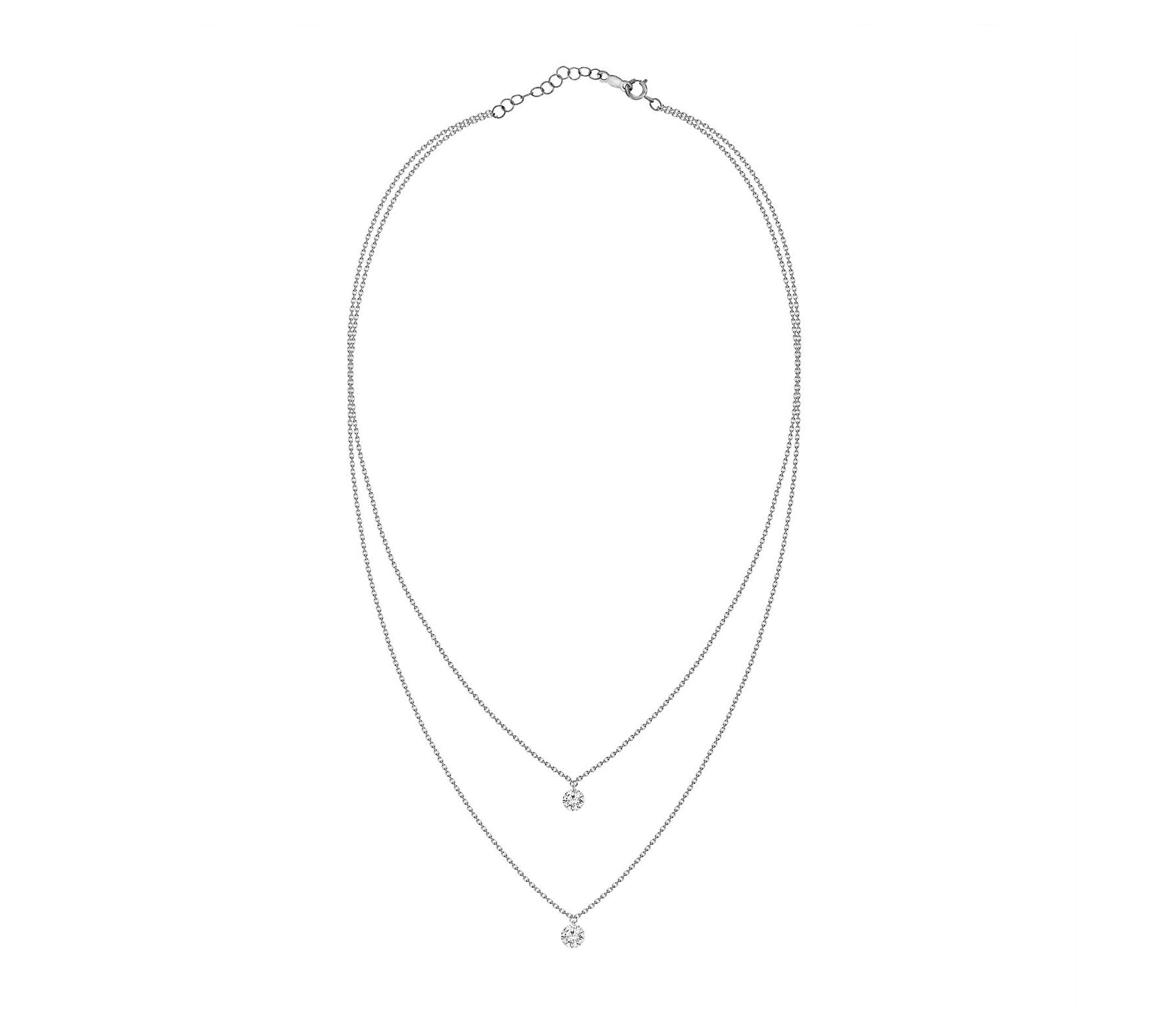 Affinity Diamonds 0.25 cttw Multi-Row Necklace, 14K White Gold