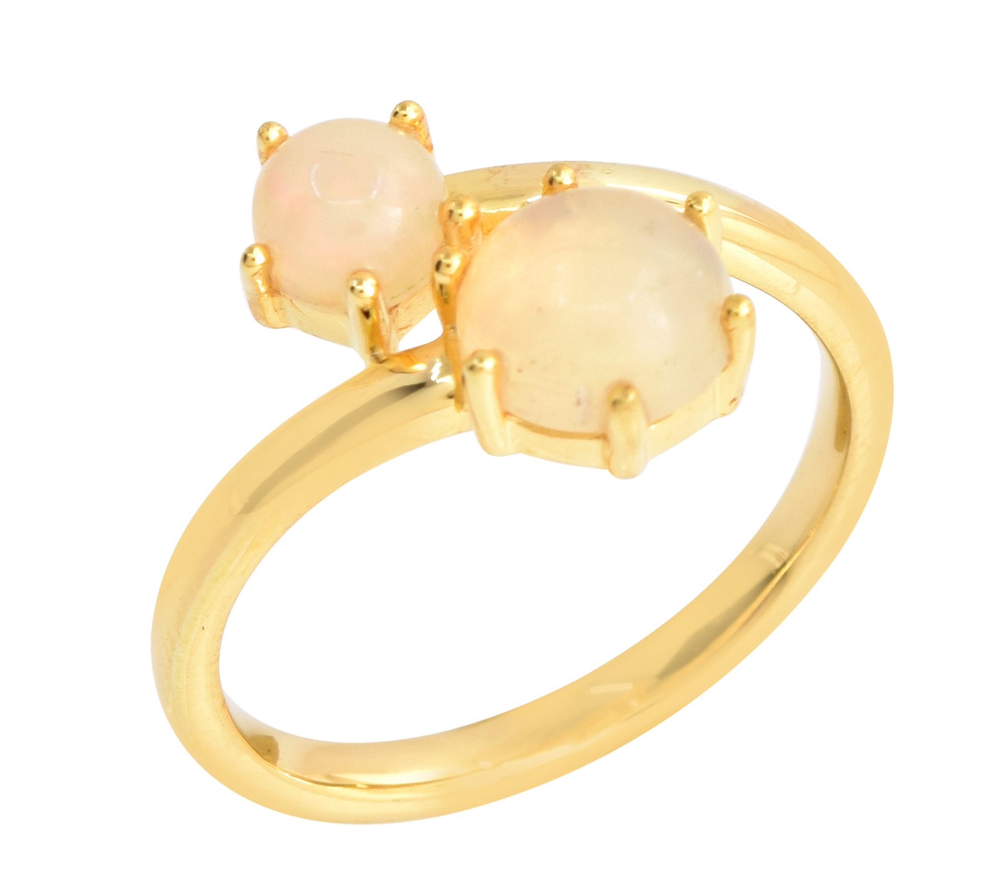 Affinity Gems Ethiopian Opal Cabochon Ring, Sterling Silver