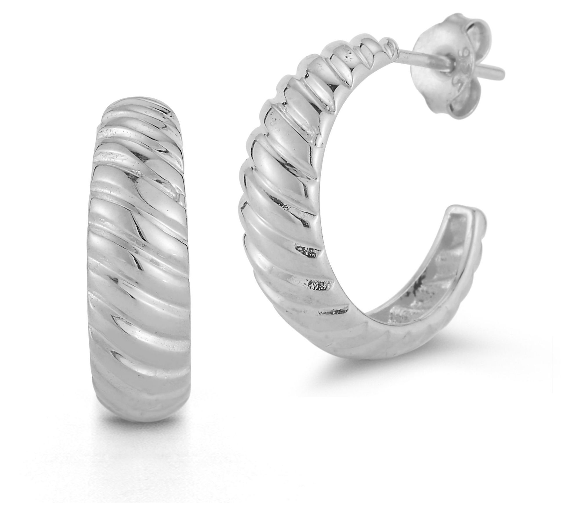 Sterlina Silver Twist Hoop Earrings, Sterling - QVC.com