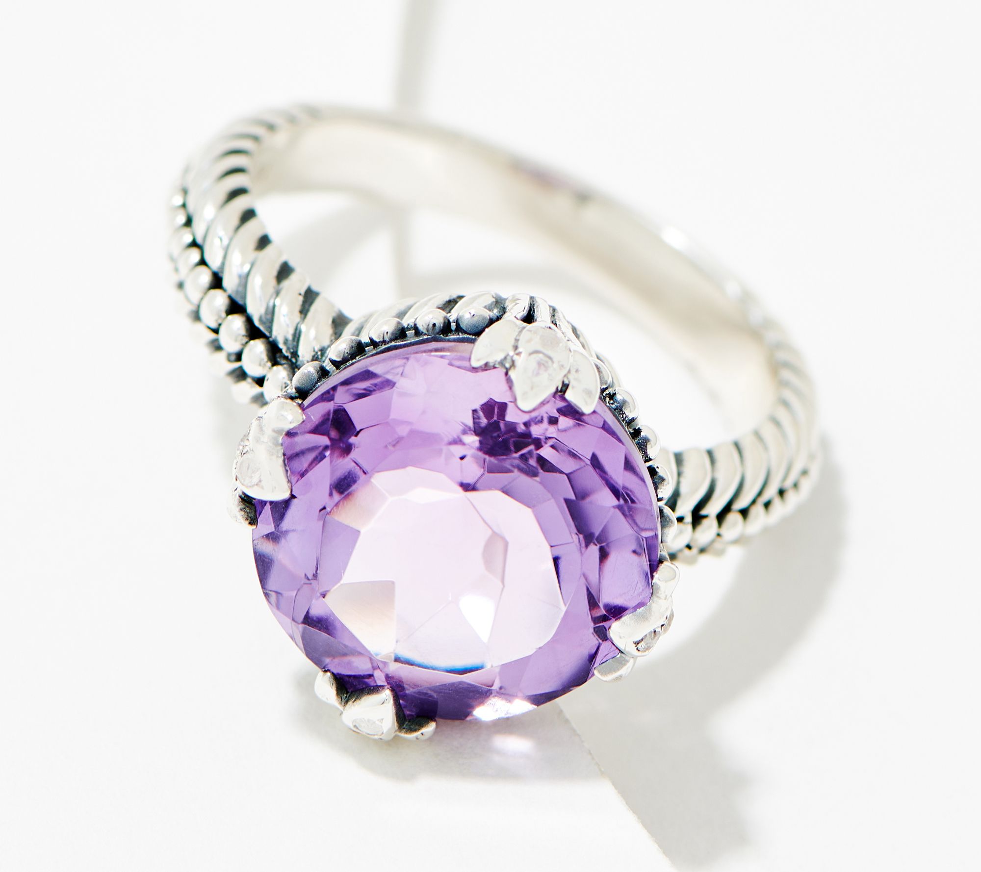 Manse Silver Amethyst Solitaire Ring Robert Artisan by Pink Sterling Crafted