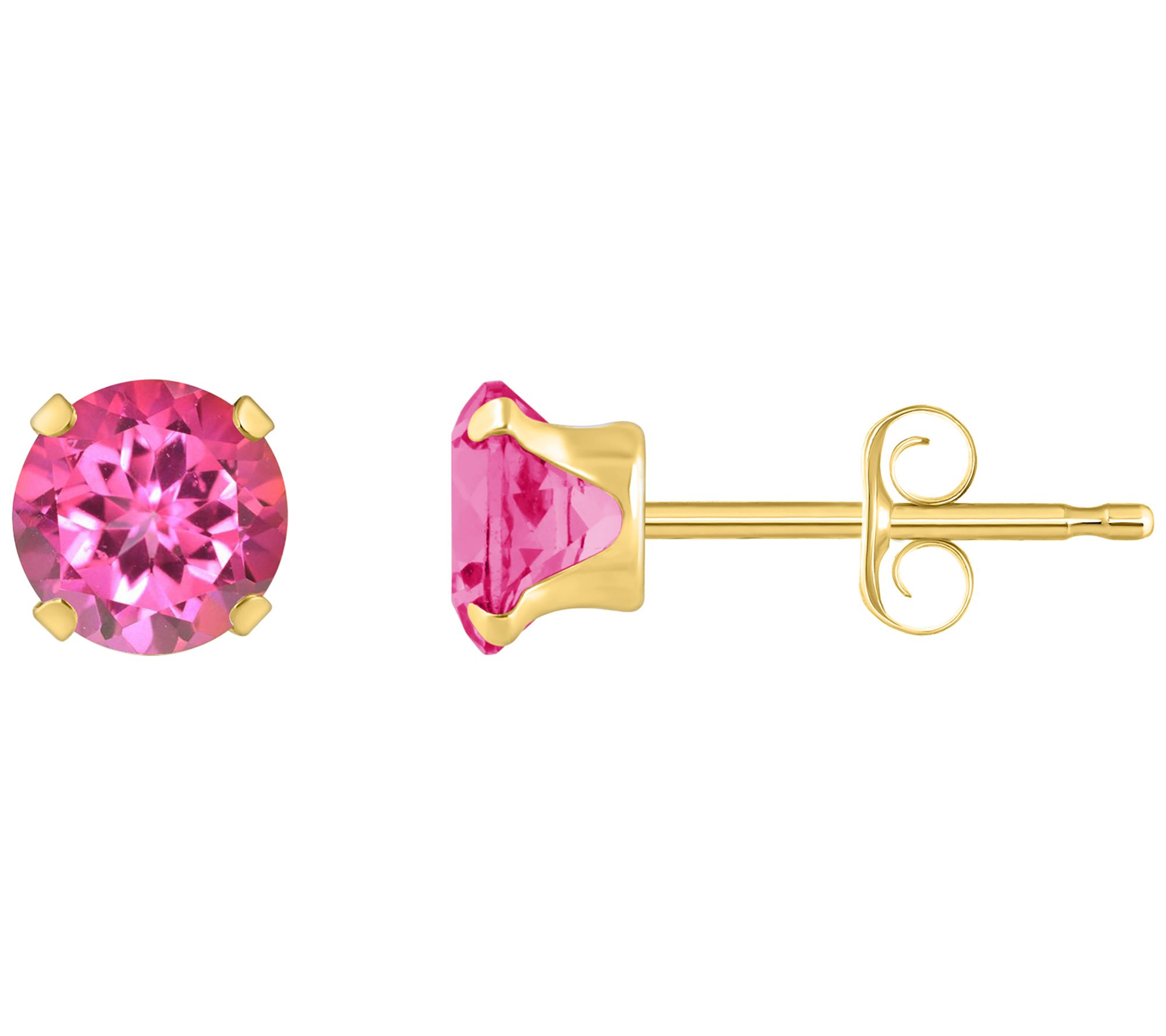 Affinity Gems Round Gemstone Stud Earrings, 10K Gold