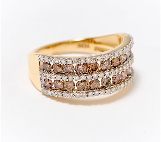 Affinity Diamonds White & Champagne Diamond Ring, 1.25cttw, 14K